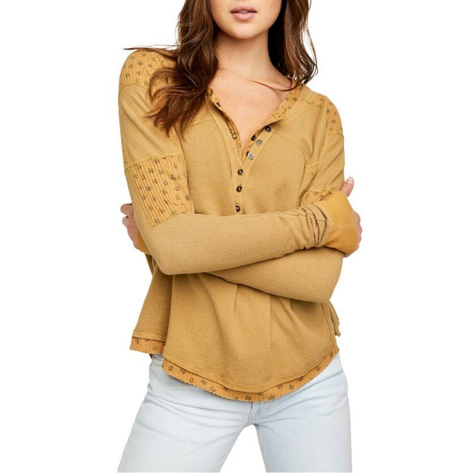 Free People Free People Heart to Heart Henley green women Top M A003004 Size M / US 6-8 / IT 42-44 - 1 Thumbnail