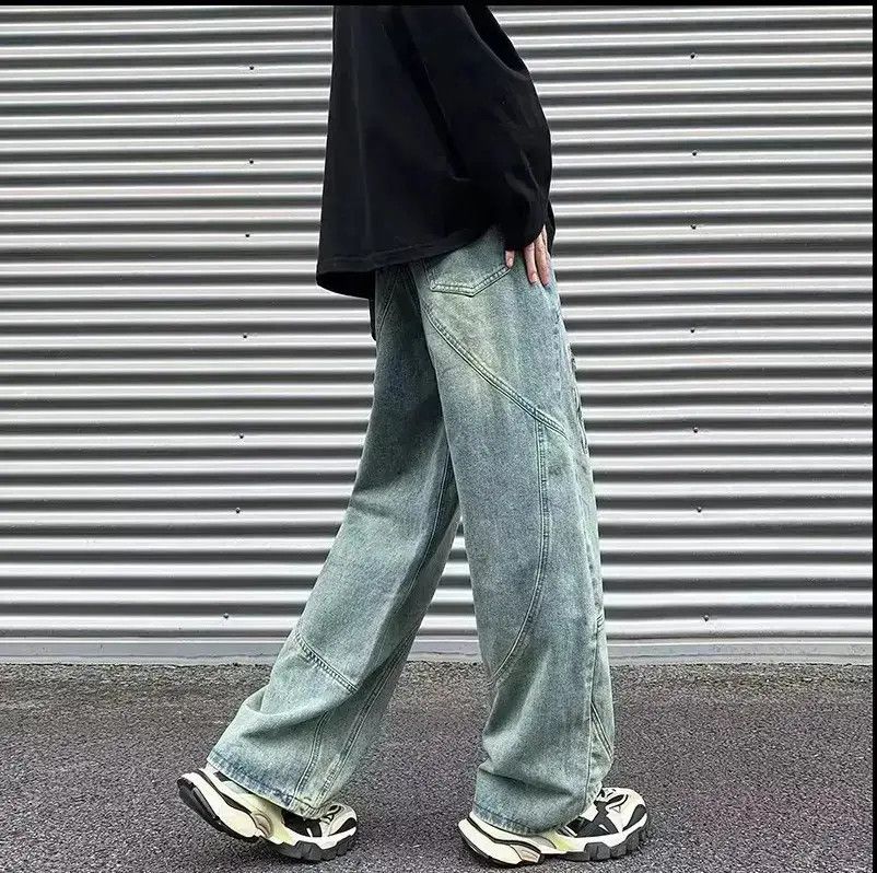 Japanese Brand Blue loose wide leg straight leg jeans Size US 32 / EU 48 - 2 Thumbnail