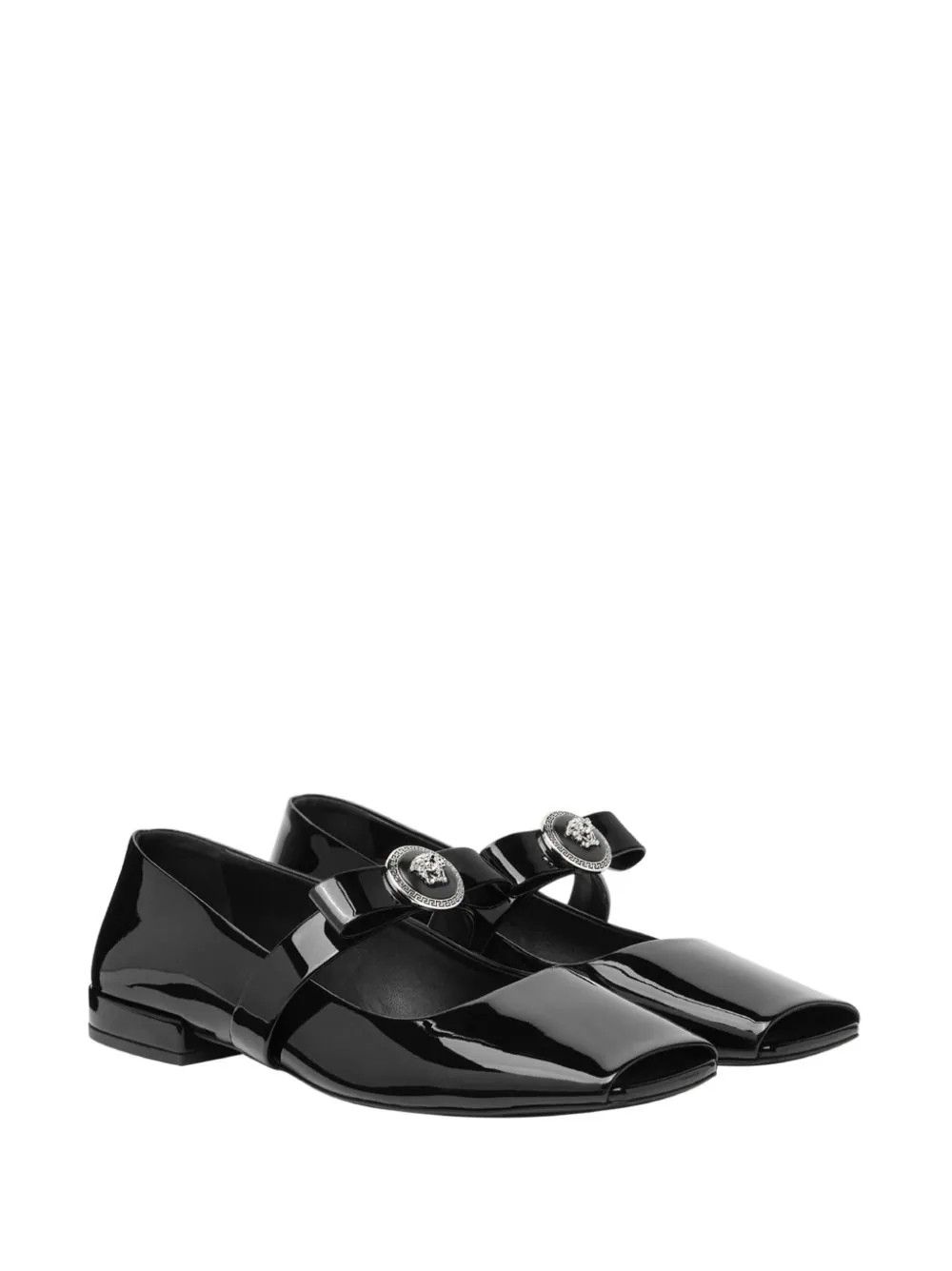 Versace o1s22i1n1024 Open-Toe Ballet Flats in Black Size US 10 / IT 40 - 2 Thumbnail