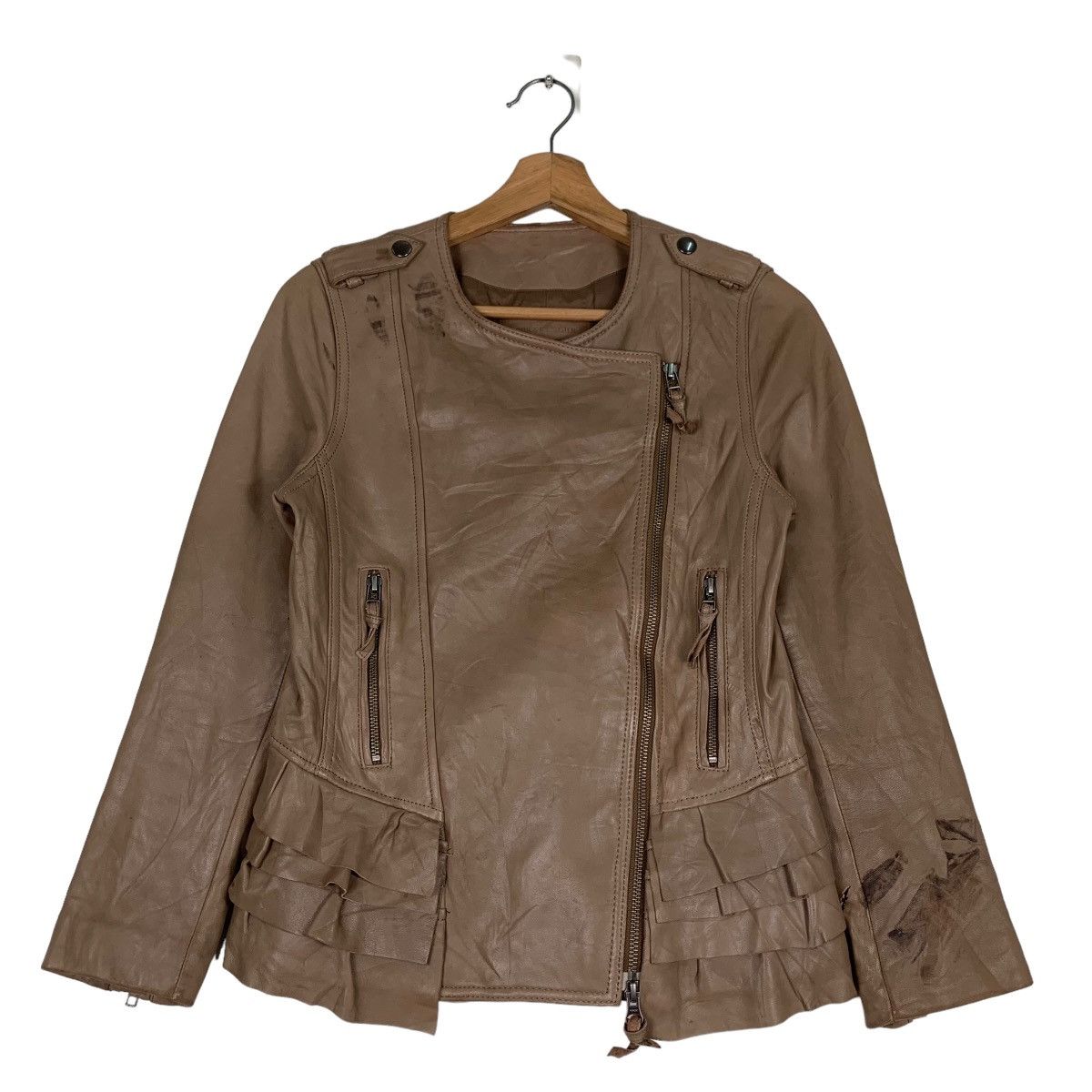 Paul & Joe PAUL & JOE Brown Leather Jacket #0370-C17 Size S / US 4 / IT 40 - 1 Thumbnail