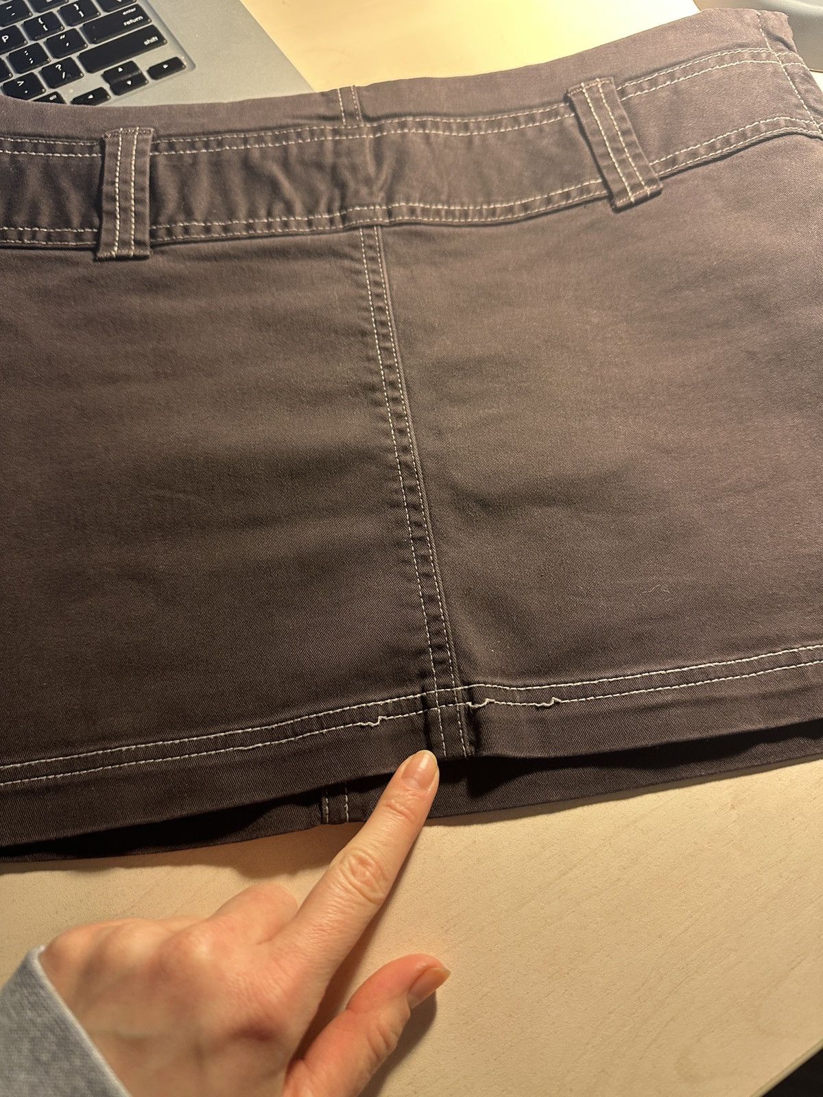 Japanese Brand × Vintage Cotton Sexy Vintage Low Rise Mini Skirt Contrast Stitch Size 30" / US 8 / IT 44 - 8 Thumbnail