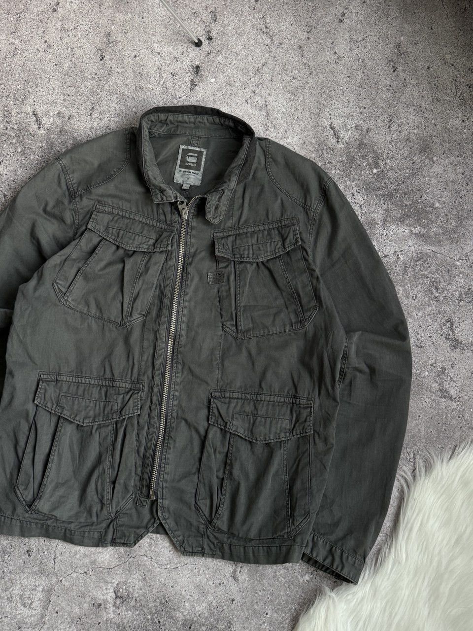 G-Star × Vintage Vintage G-Star Raw Y2K cargo military zip jacket size L XL Size US XL / EU 56 / 4 - 12 Thumbnail