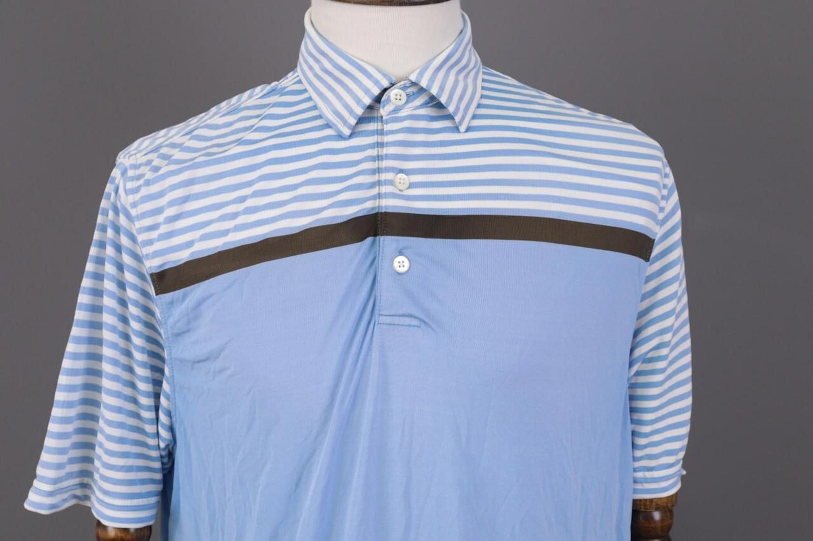 Fjallraven FJ FootJoy Athletic Fit Blue Striped Golf Polo Shirt Size L Size US L / EU 52-54 / 3 - 2 Thumbnail