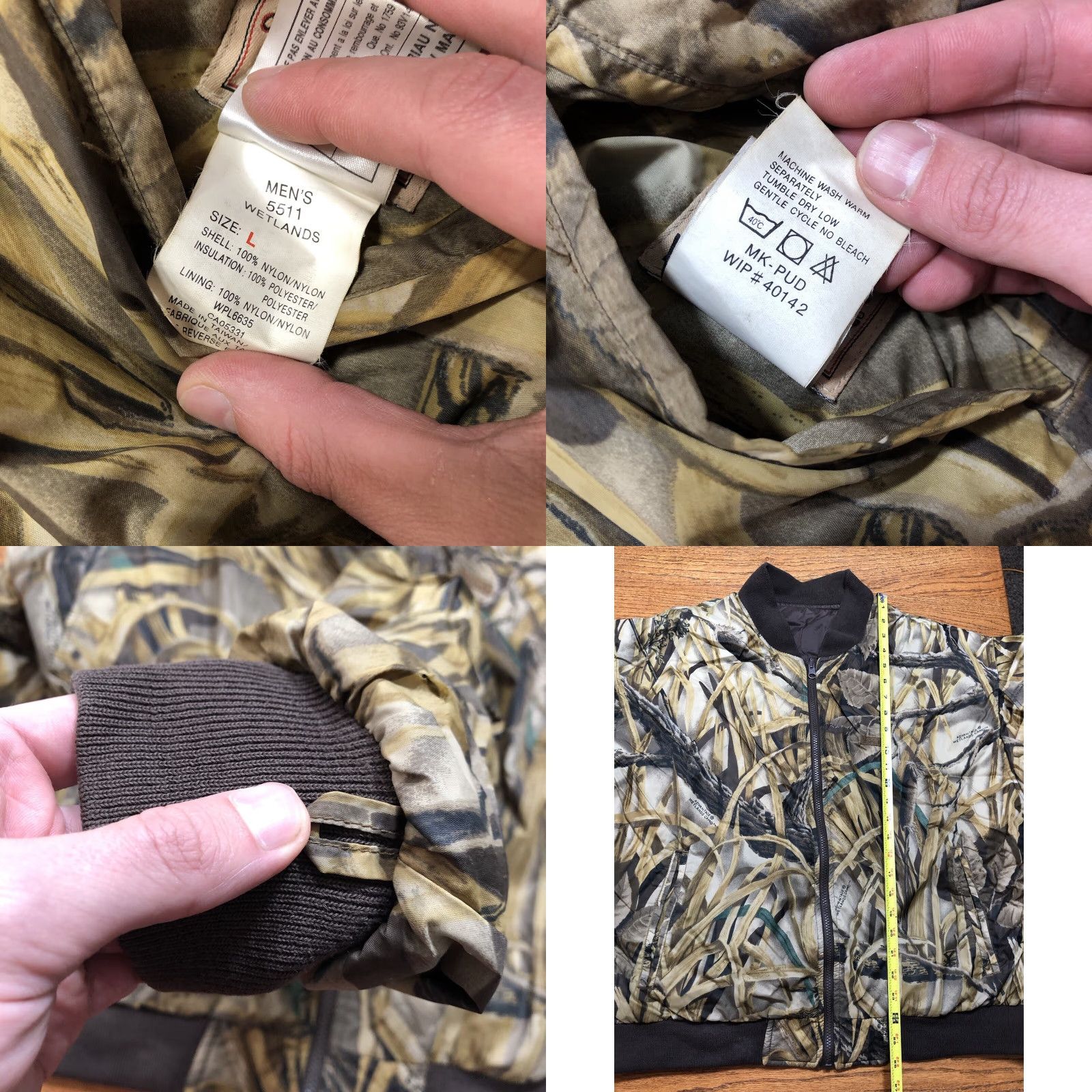 Vintage VINTAGE Woolrich Jacket Mens Large Camouflage Nylon Hooded Bomber Coat with Stand-Up Collar, 90s Grunge Outdoor Hunting Size US L / EU 52-54 / 3 - 8 Thumbnail