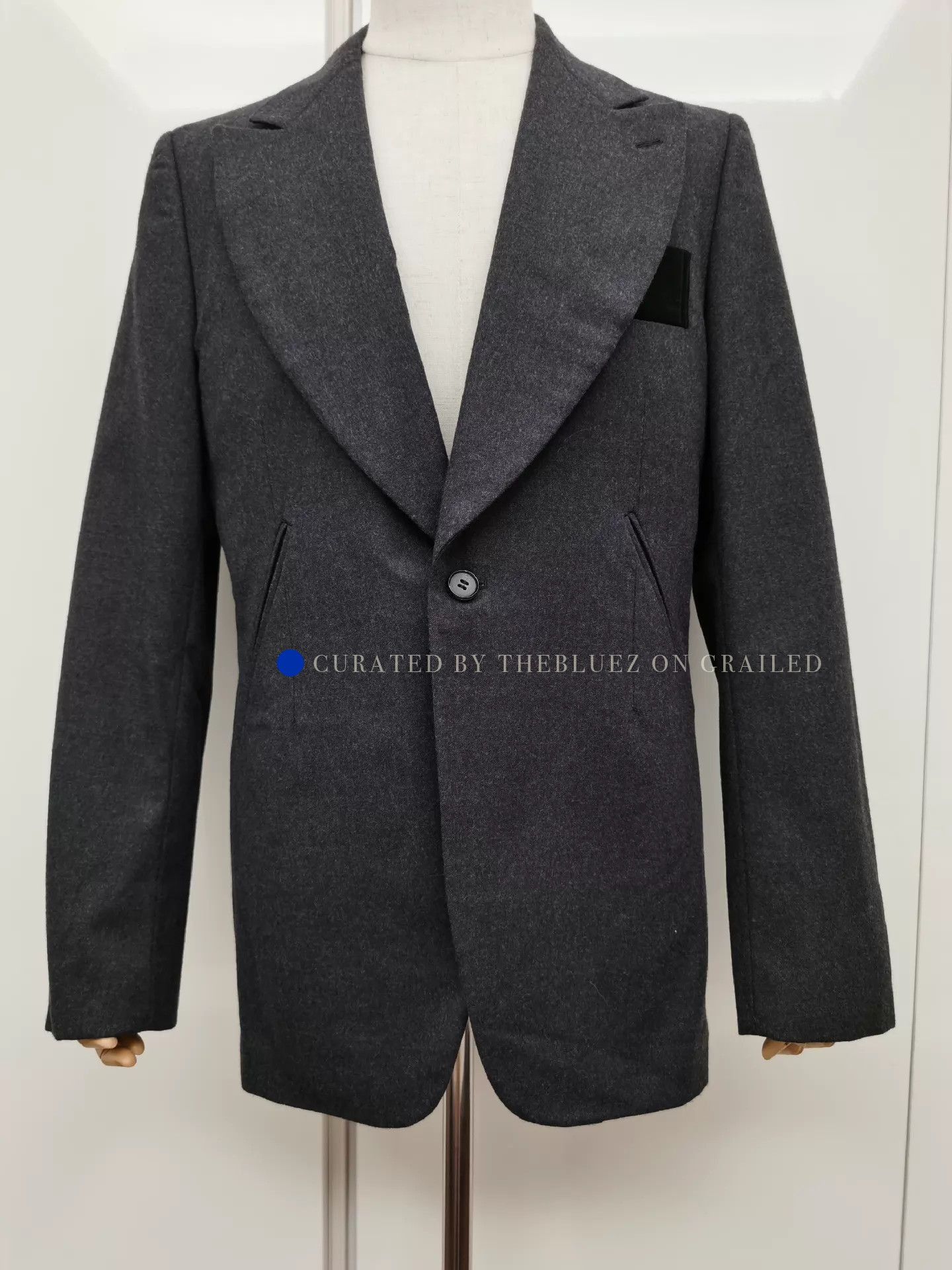 Comme des Garcons SHIRT Minimalist Wool Suit Jacket in Black Size US M / EU 48-50 / 2 - 1 Thumbnail