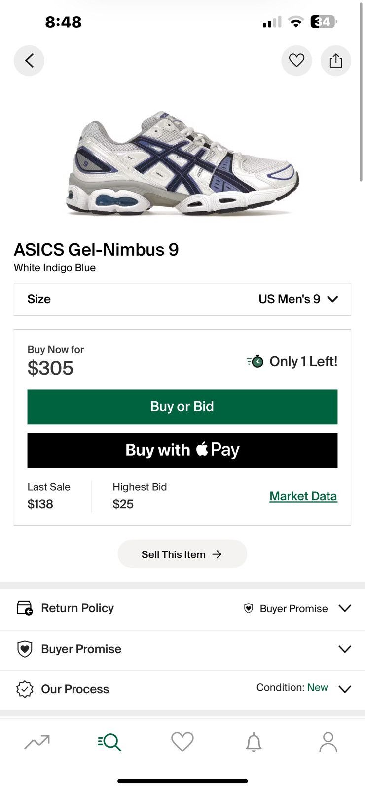 Asics Asics Gel-Nimbus 9 Size US 9 / EU 42 - 8 Thumbnail