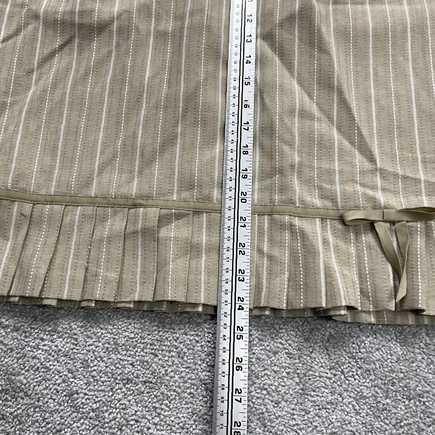 Vintage Unbranded Skirt Women 14 Brown Striped Knee Length Pleated Bow Back Zip Workwear Size 36" / US 14 / IT 50 - 7 Thumbnail