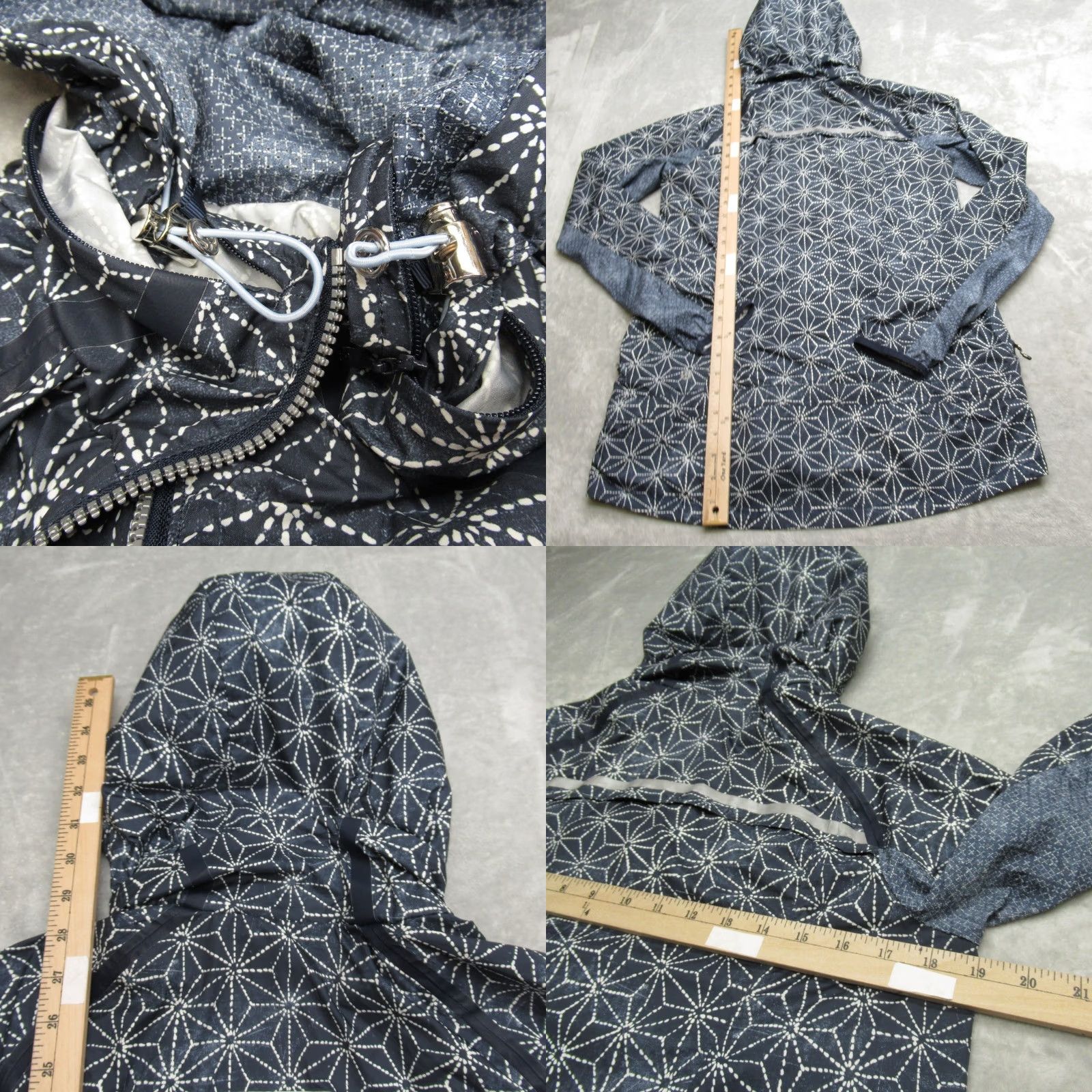 Lululemon Lululemon Jacket Women Blue Geometric Reflective Light Stow Hood 8 Mid-Length Full Zip Pockets Lightweight Rain Coat Activewear Womens Size M / US 6-8 / IT 42-44 - 9 Thumbnail