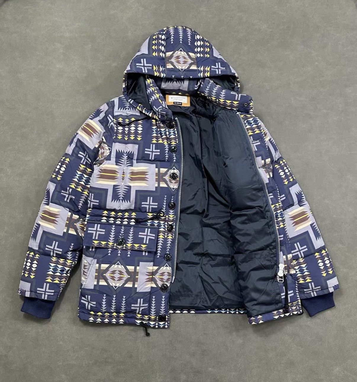 Neighborhood NEIGHBORHOOD ORT N-JKT Ethnic Style Hooded Down Jacket J16 Size US S / EU 44-46 / 1 - 6 Thumbnail