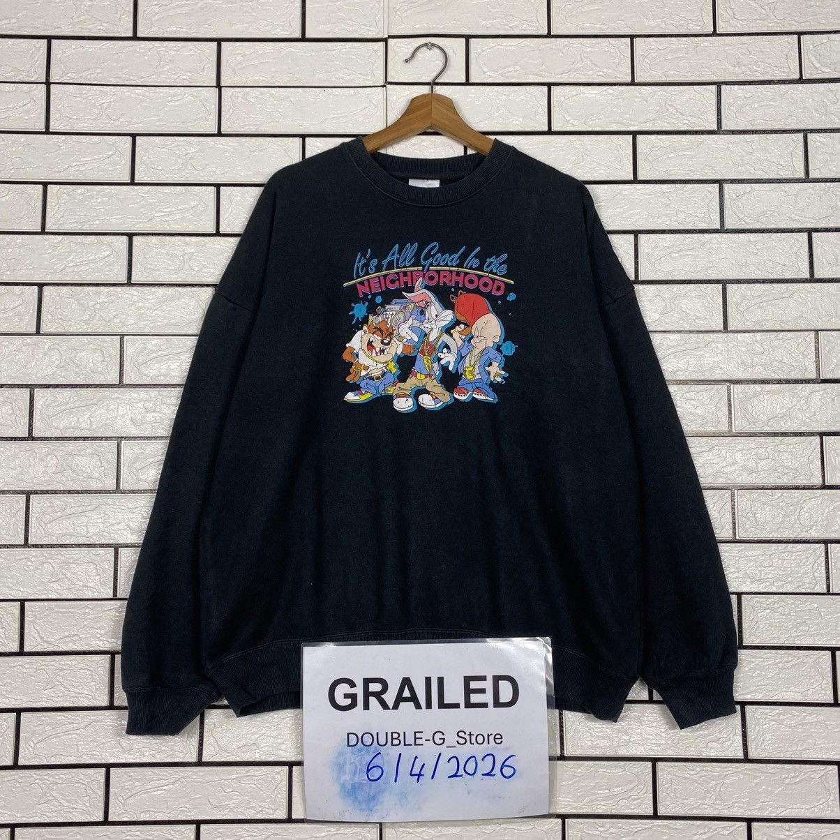 Japanese Brand 📌Vintage Sweatshirt Looney Tunes Big Logo Size US M / EU 48-50 / 2 - 1 Thumbnail