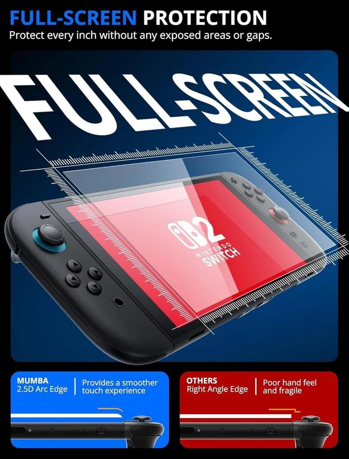 The Unbranded Brand Nintendo Switch 2 Screen Protector, 2 Pack Tempered Glass HD Size ONE SIZE - 1 Thumbnail