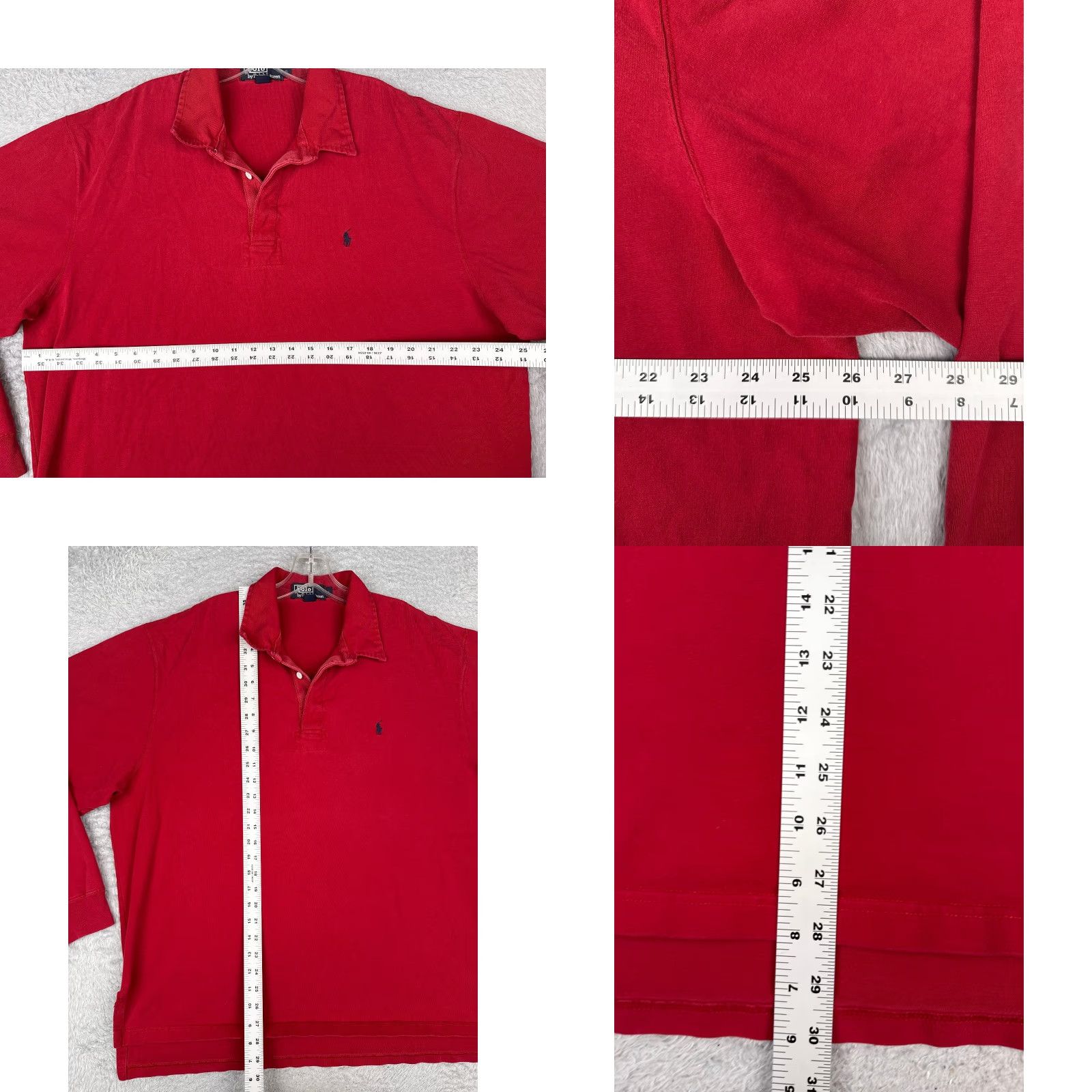 Ralph Lauren VINTAGE Ralph Lauren Polo Shirt Men XL Red Cotton Long Sleeve Size US XL / EU 56 / 4 - 8 Thumbnail
