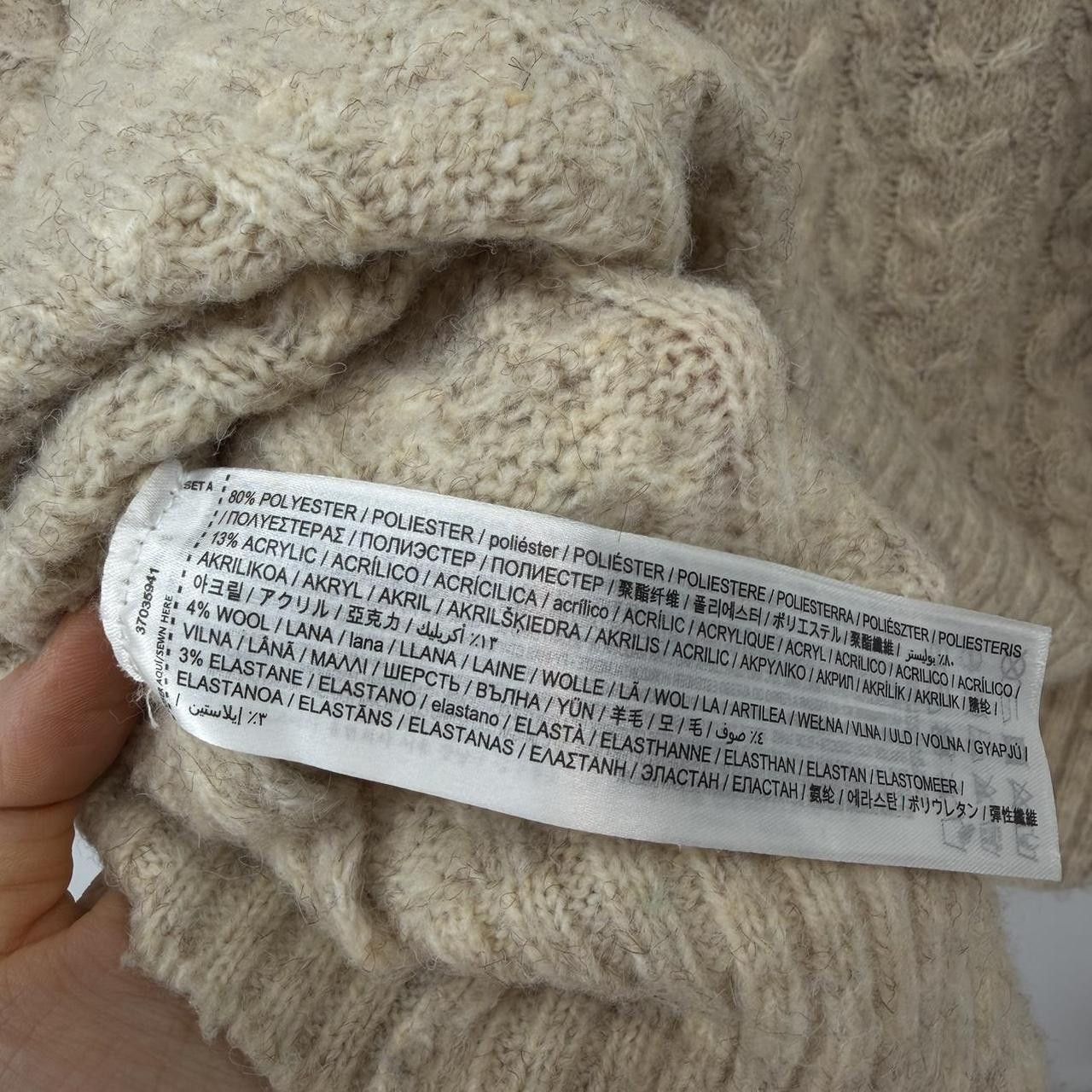 Mango Mango Womens Cable Knit Sweater Beige Size M / US 6-8 / IT 42-44 - 4 Thumbnail
