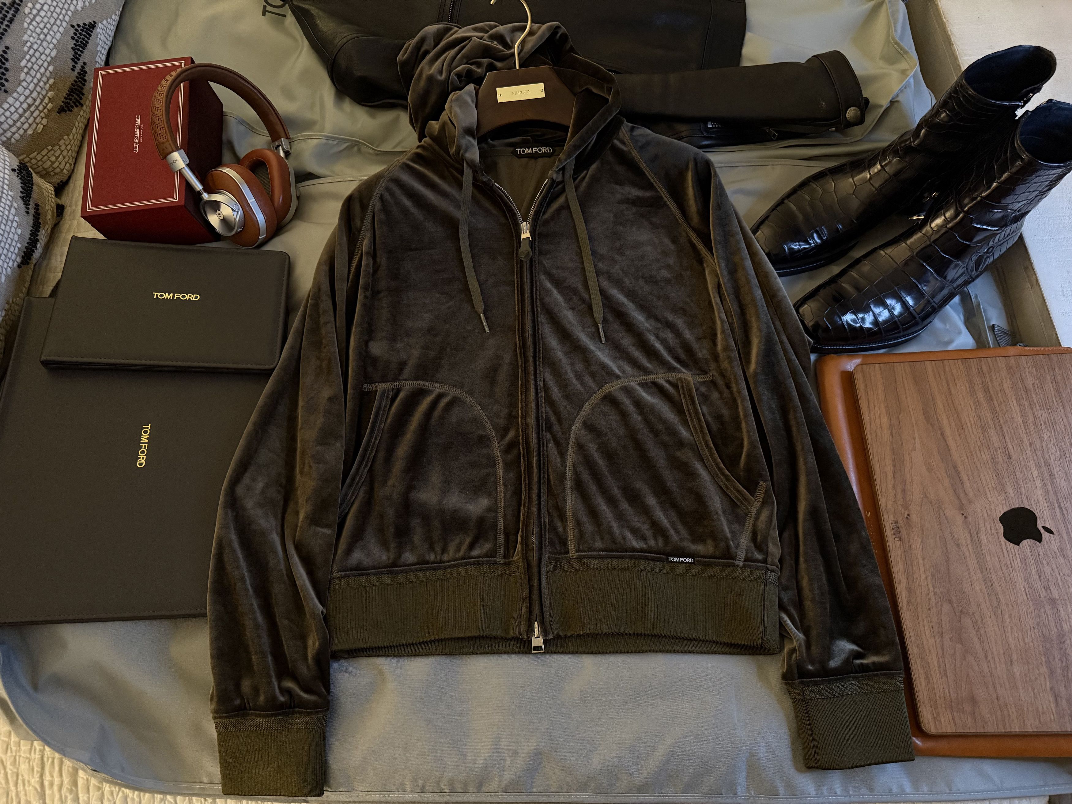 Tom Ford Best Dressed $1,850 w/Tax Velour Luxury Double Zip Hoodie Size US M / EU 48-50 / 2 - 15 Thumbnail