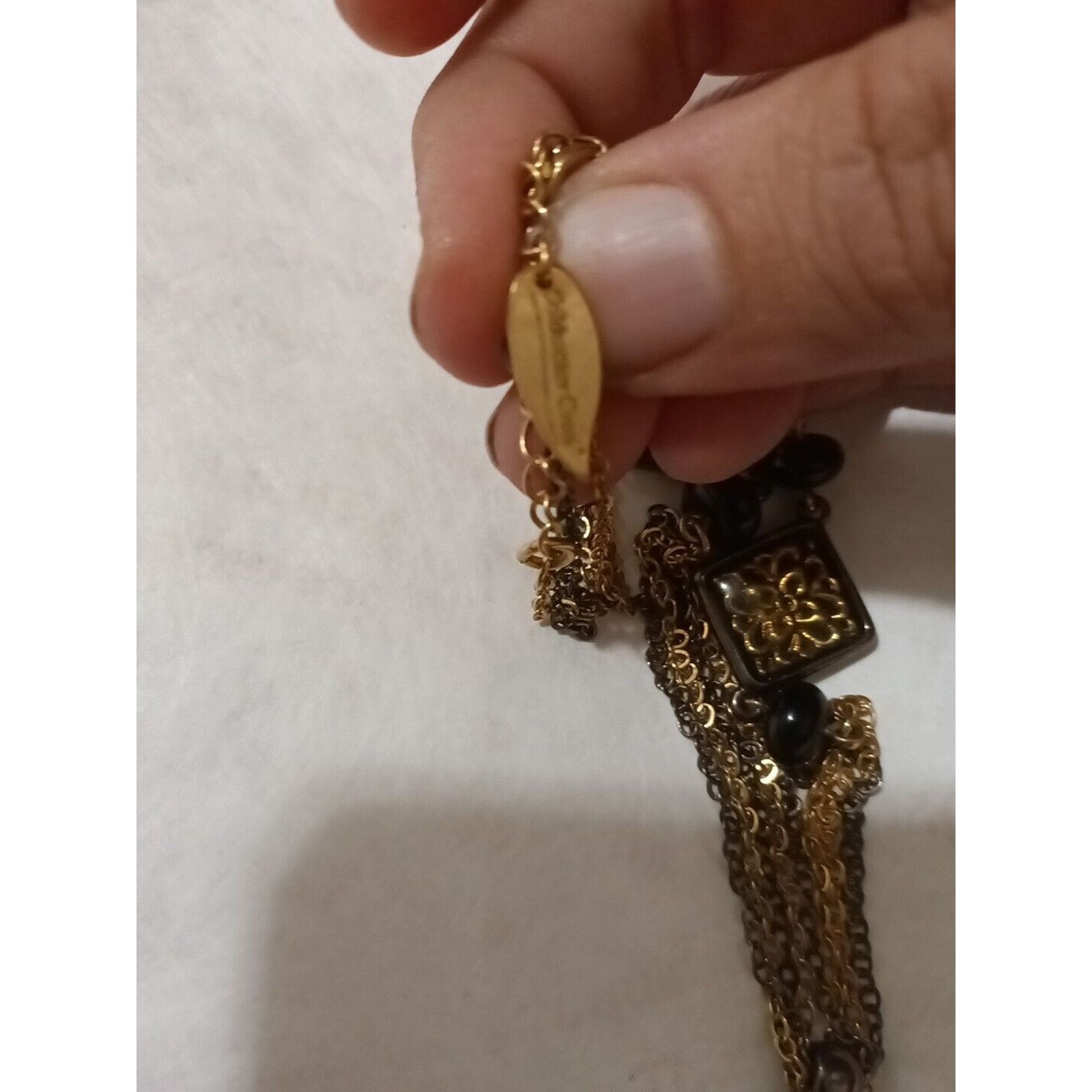 Coldwater Creek COLDWATER CREEK 18" NECKLACE 2" Adjustable Black & GOLD TONE Size ONE SIZE - 3 Thumbnail