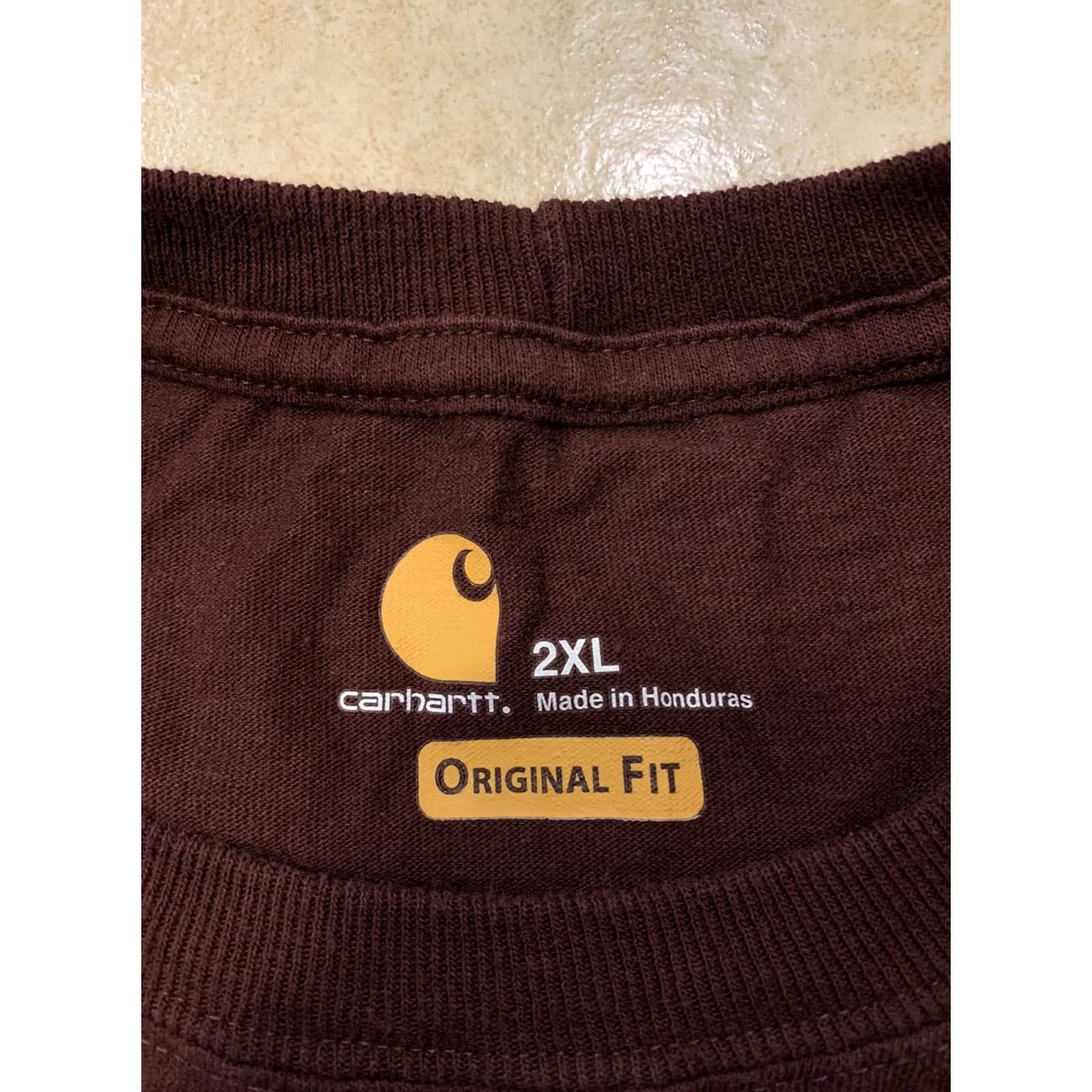 Carhartt Carhartt Shirt Men 2XL Heavyweight Original Fit Short Sleeve Pocket T-Shirt K87 PRT Port Size US XXL / EU 58 / 5 - 4 Thumbnail