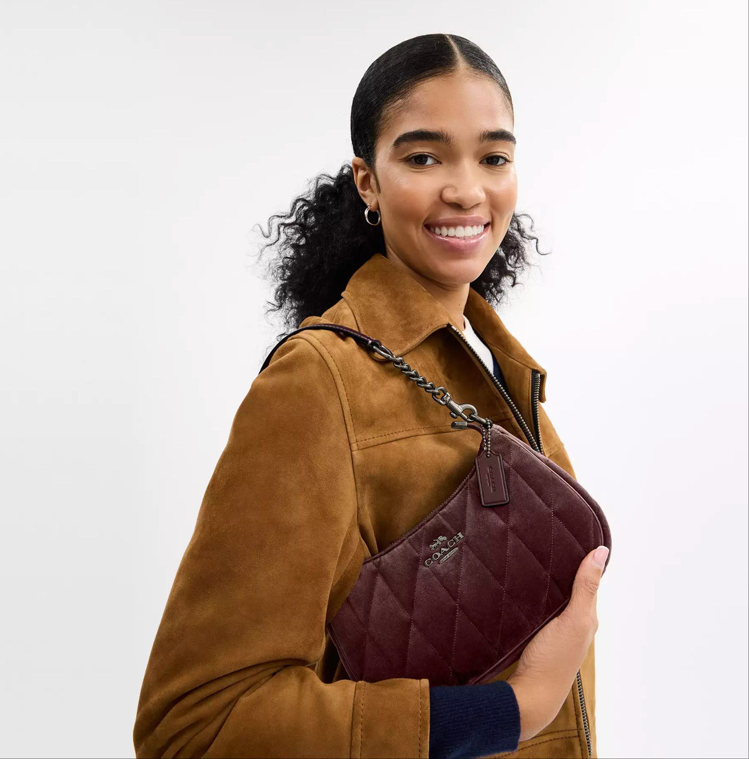Coach Teri Shoulder Bag In Organic Cotton With Quilting CCW70 Size ONE SIZE - 10 Thumbnail