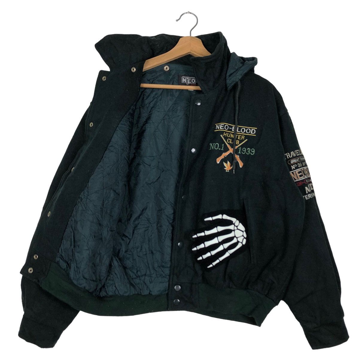 Japanese Brand 🔥90’s Wool Varsity Jacket Neo Blood Big Logo Spell Out Size US M / EU 48-50 / 2 - 10 Thumbnail