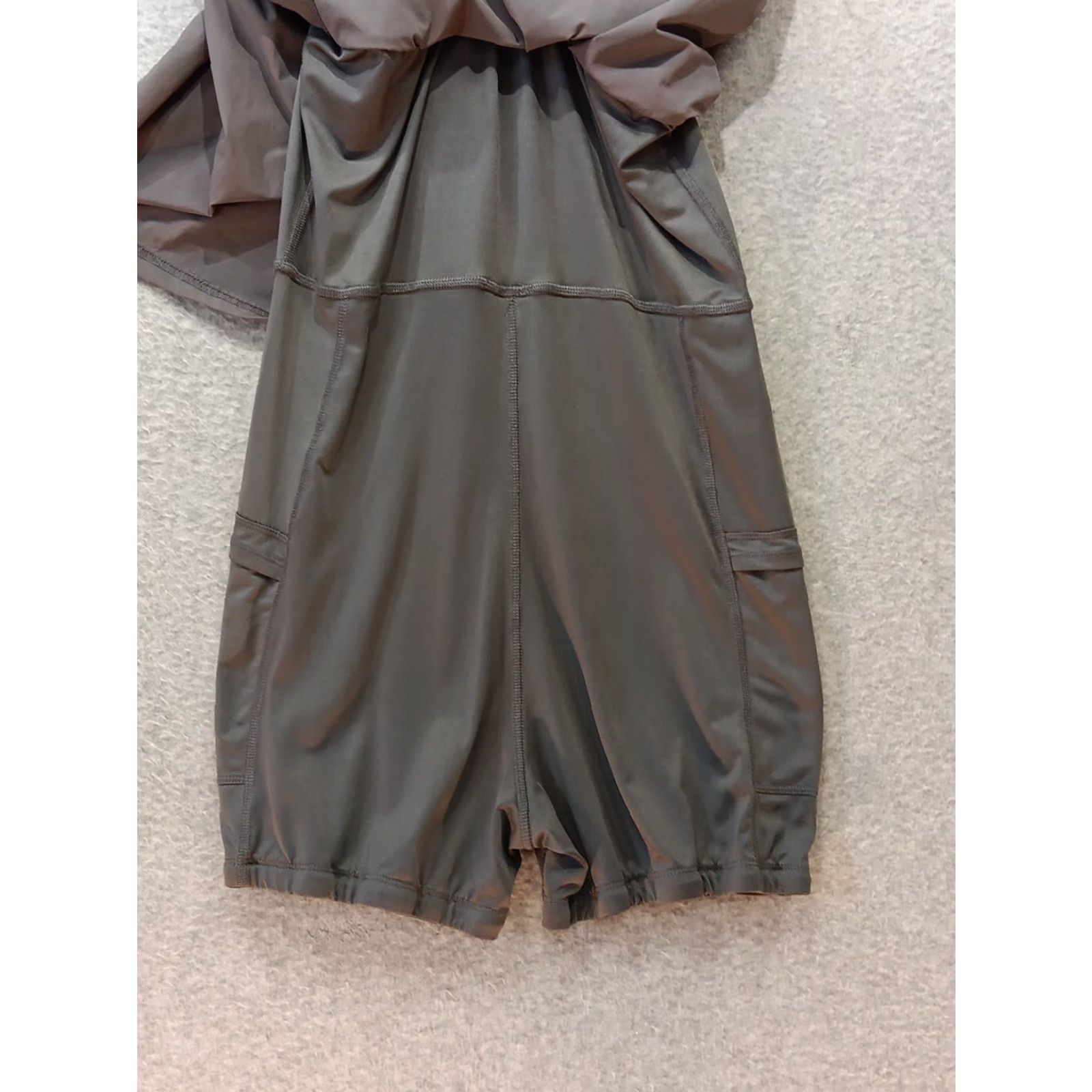 Vintage Crane Dress Women's L Gray Activewear Built-in Shorts Sleeveless Scoop Neck Outdoor Casual Regular Style Basic Pattern Solid Size 36" / US 14 / IT 50 - 7 Thumbnail