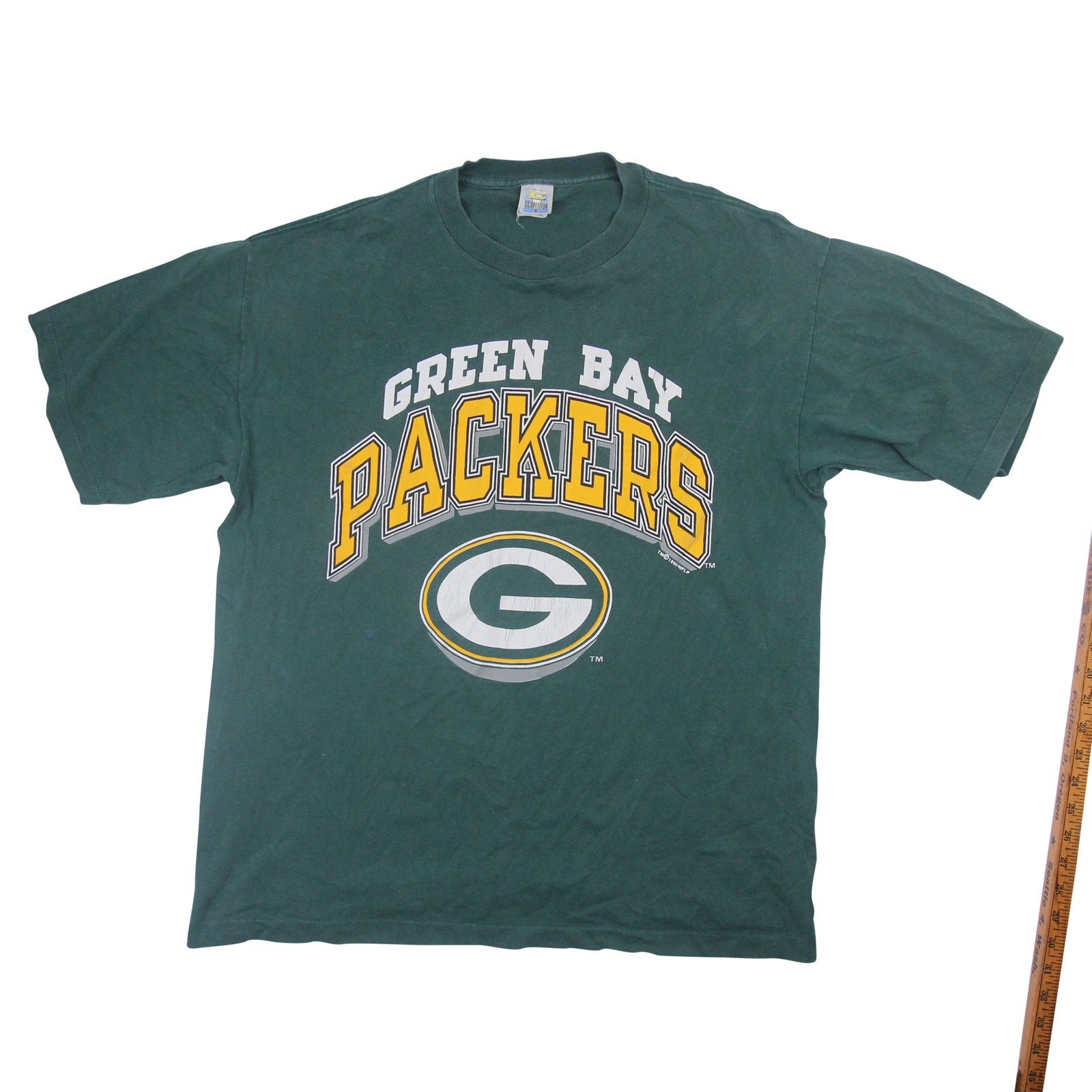 NFL × Vintage Vintage Green Bay Packers Spellout Graphic T Shirt Size US XL / EU 56 / 4 - 1 Thumbnail