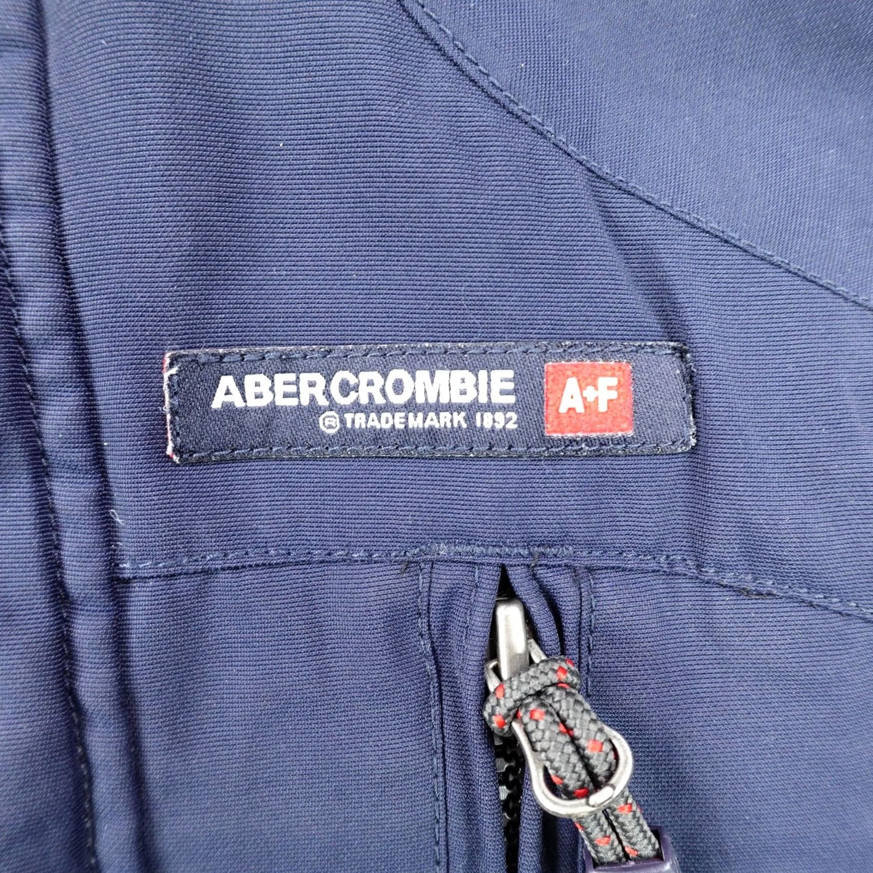 Abercrombie & Fitch VINTAGE Abercrombie Jacket Mens Medium Blue Hooded Fleece Lined Windbreaker Coat 90s Size US M / EU 48-50 / 2 - 3 Thumbnail