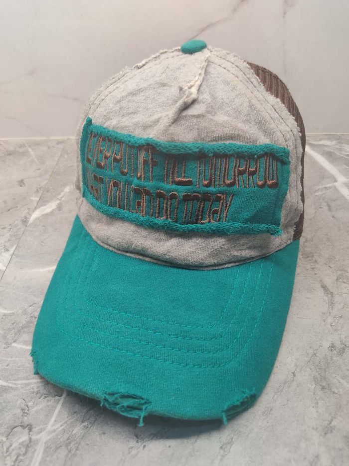 Japanese Brand Vintage 90s Patches Distressed Style Trucker Hat Cap Size ONE SIZE - 1 Thumbnail