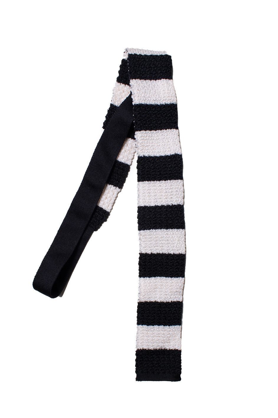 Mr P. Mr. P. Striped knitted scarf in black and white Size ONE SIZE - 1 Thumbnail