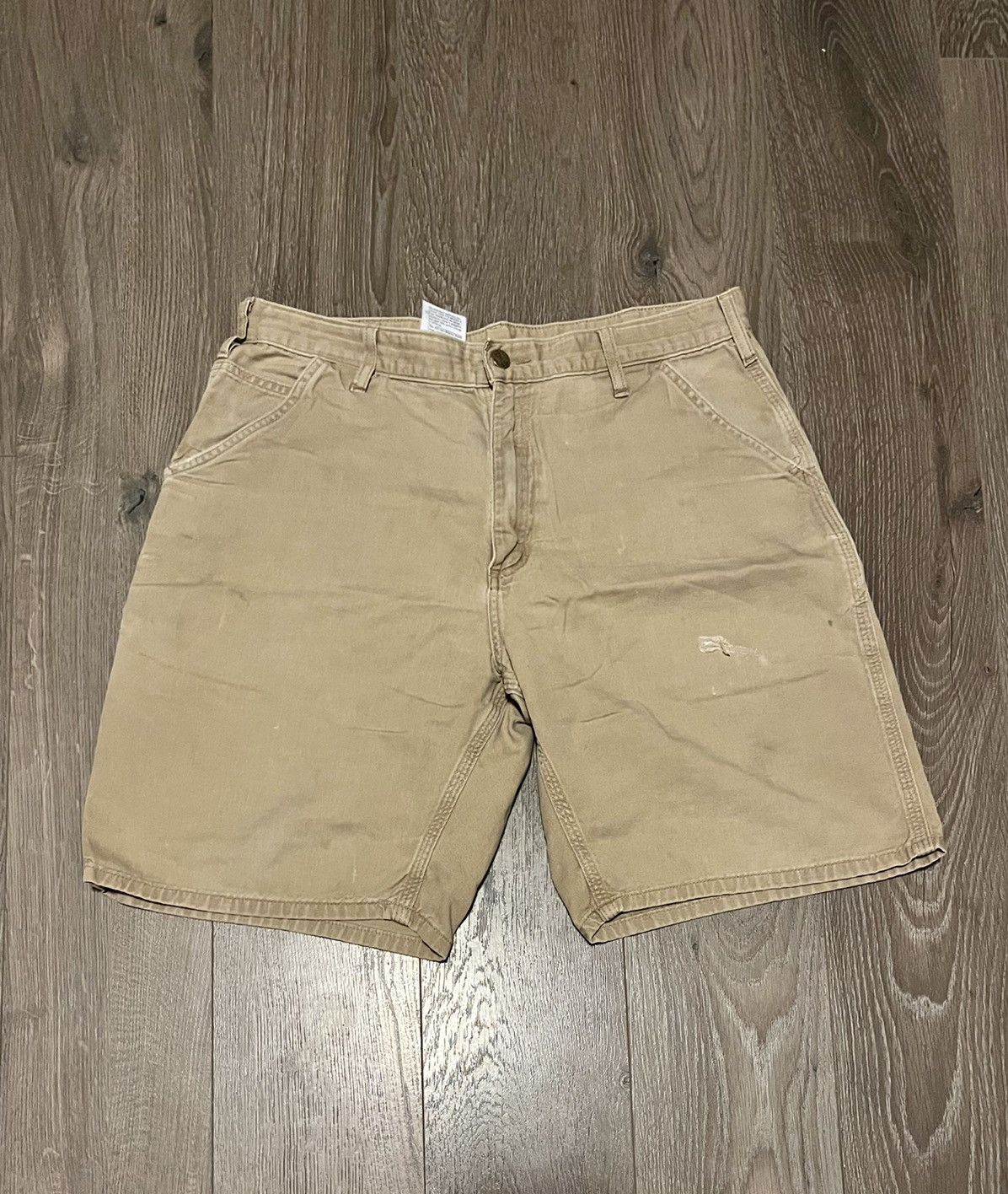 Carhartt × Vintage Vintage Worn Carhartt Carpenter Shorts Size US 34 / EU 50 - 2 Thumbnail