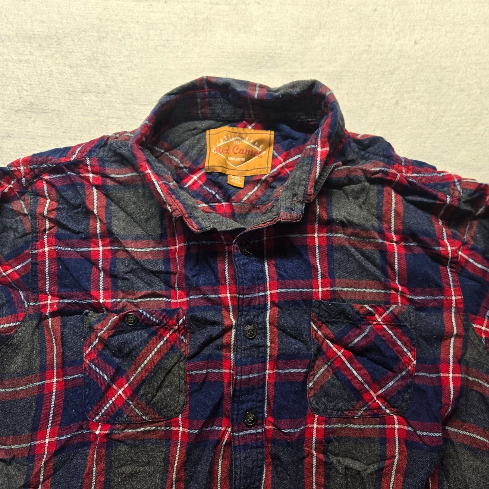 Camel Red Camel Shirt Button-Up Short Sleeve Plaid Cotton Multicolor 2XL Mens Western Casual Size US XXL / EU 58 / 5 - 2 Thumbnail