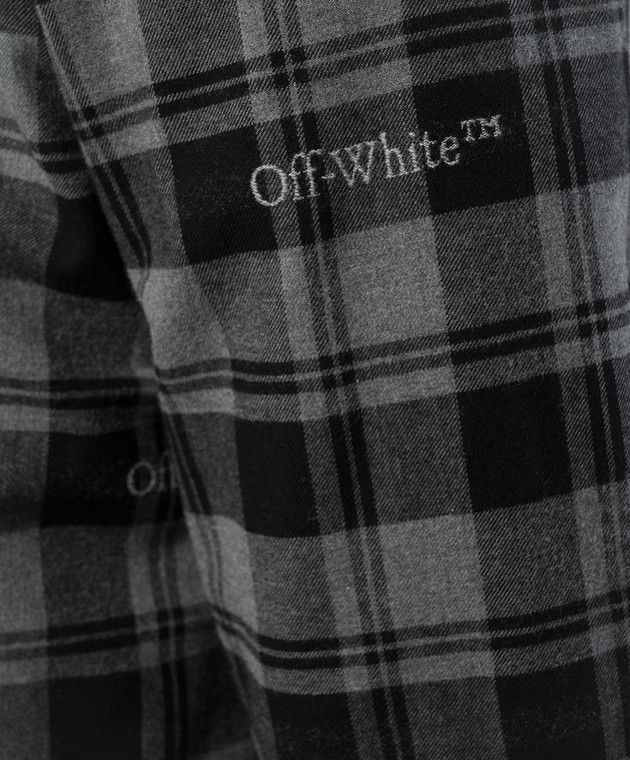Off-White o1s22i1n1124 Hooded Checked Overshirt in Grey Size US S / EU 44-46 / 1 - 5 Thumbnail
