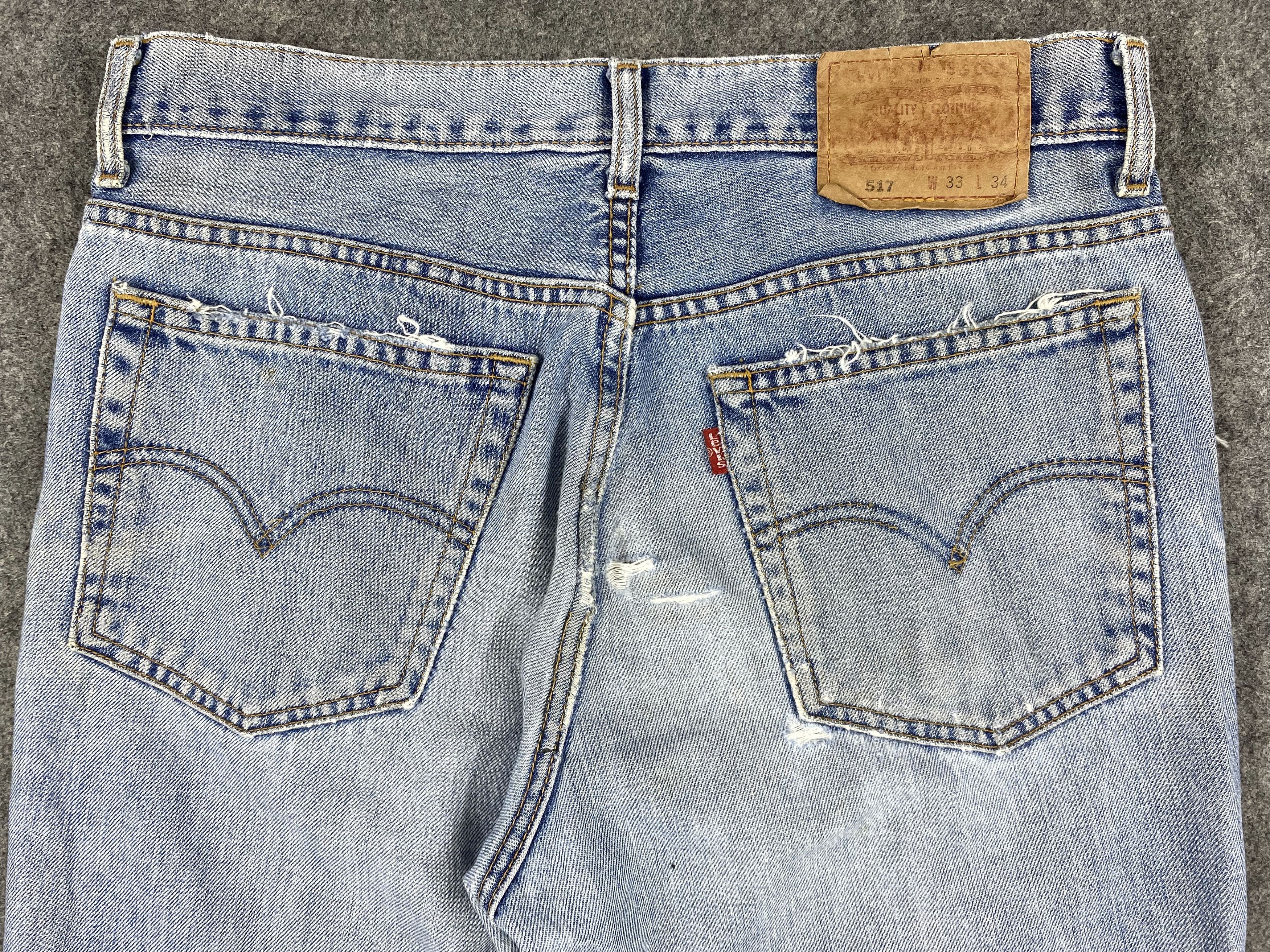 If Six Was Nine Mid Blue Vintage Levi's 517 Flare 33x26 Denim -JN1208 Size US 33 - 4 Thumbnail