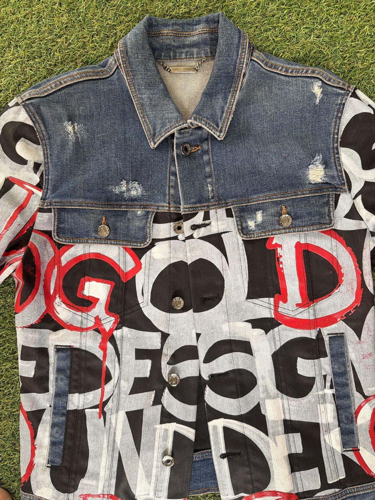 Dolce & Gabbana Dolce & Gabbana denim jacket graffiti Size US M / EU 48-50 / 2 - 4 Thumbnail