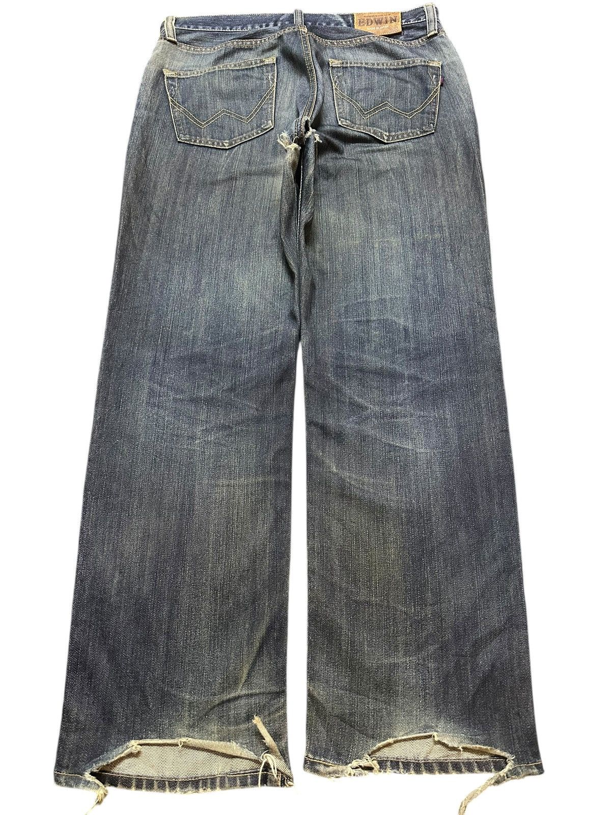 Edwin Vintage Distressed Edwin 403 Faded Wash Loose Baggy Style Size US 33 - 2 Thumbnail