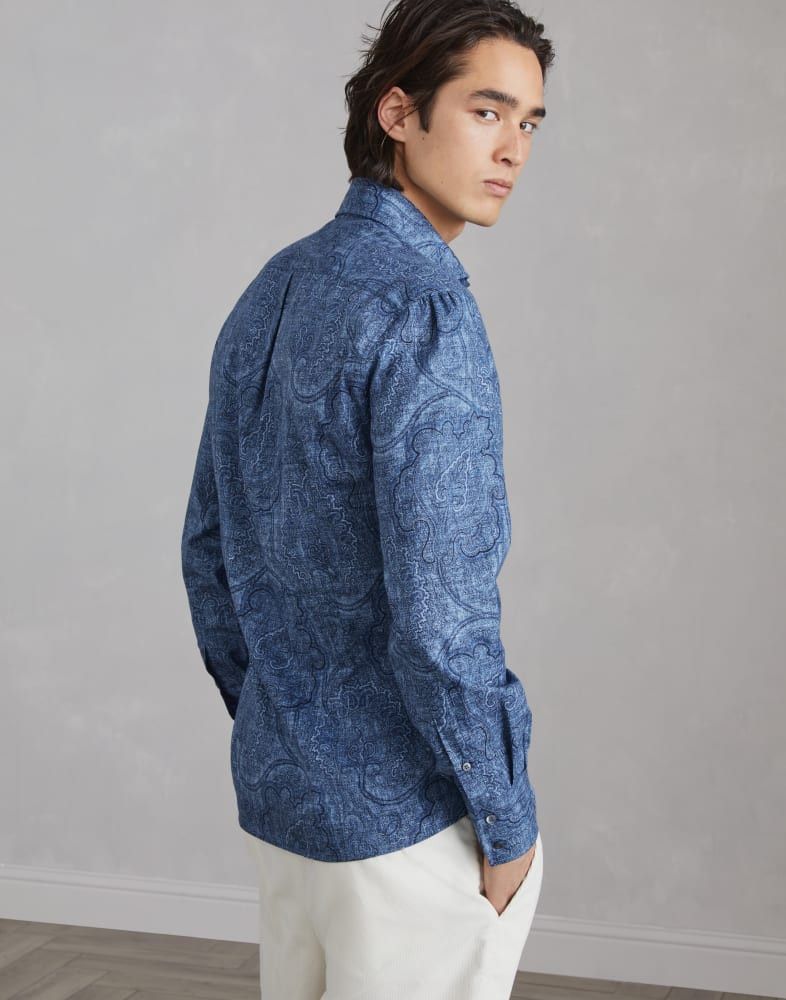 Brunello Cucinelli o1w1db10825 Shirt in Blue Size US XL / EU 56 / 4 - 4 Thumbnail
