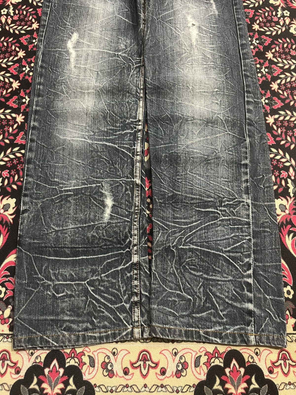 Hysteric Glamour Vintage Nylaus Double Waisted Distressed Clawmark Jeans Size US 29 - 8 Thumbnail