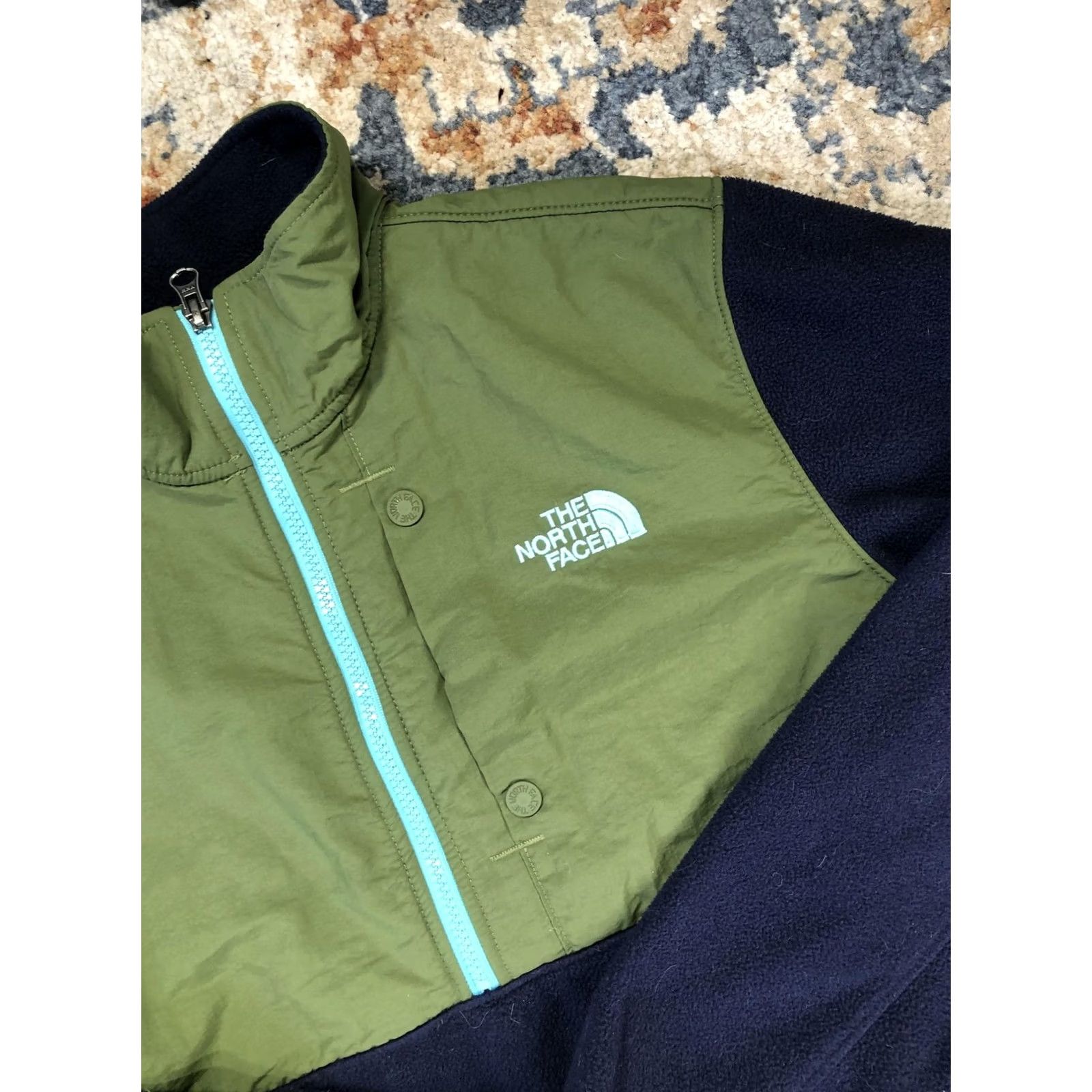The North Face The North Face Fleece Jacket Mens M Colorblock 1/2 Zip Hiking Blue Green Size US M / EU 48-50 / 2 - 6 Thumbnail