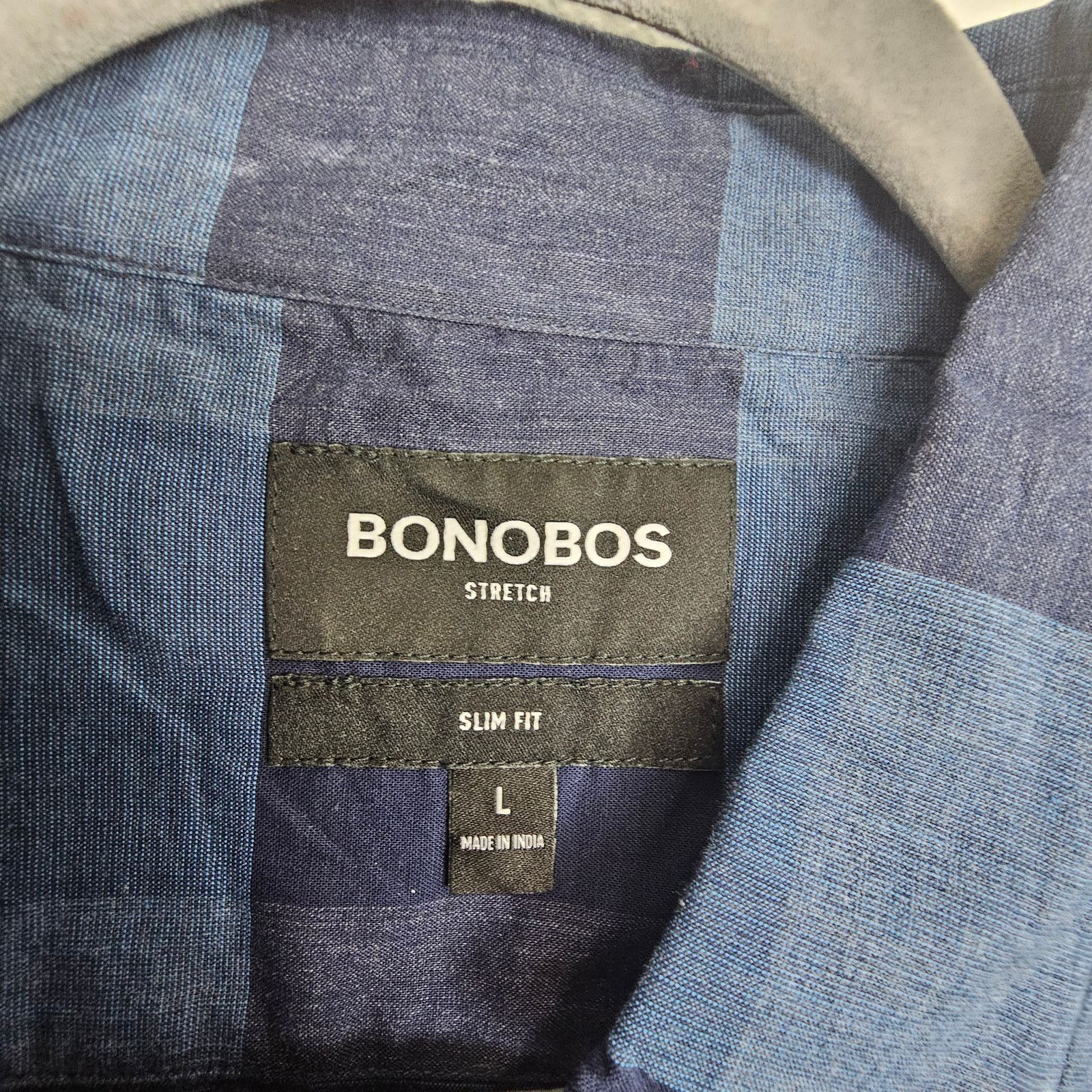 Bonobos Bonobos Shirt Blue Checker Long Sleeve Button Front Men L Size US L / EU 52-54 / 3 - 6 Thumbnail