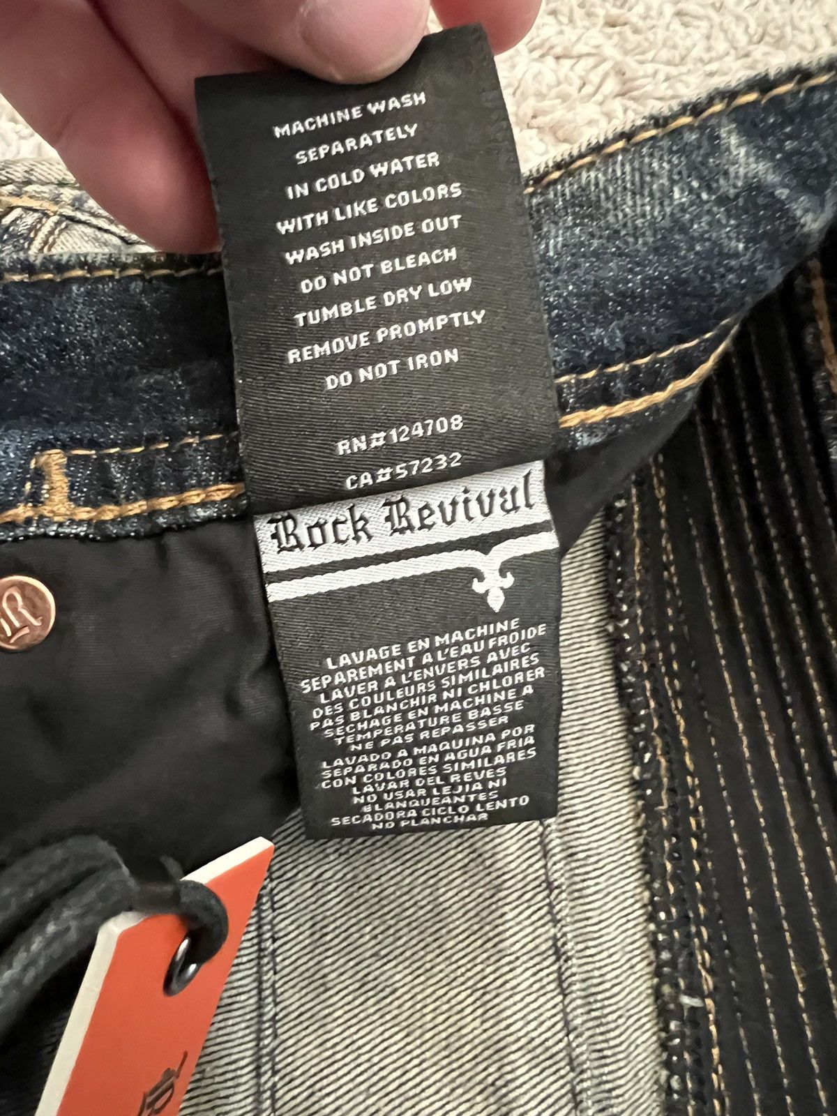 Rock Revival Rock Revival Moto Biker Distressed Tapered Leg Jeans “Elliot Size US 42 / EU 58 - 3 Thumbnail