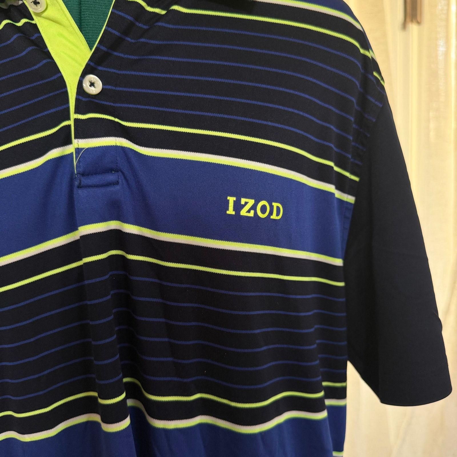 Izod IZOD Striped Golf Polo | Sz L Size US L / EU 52-54 / 3 - 5 Thumbnail