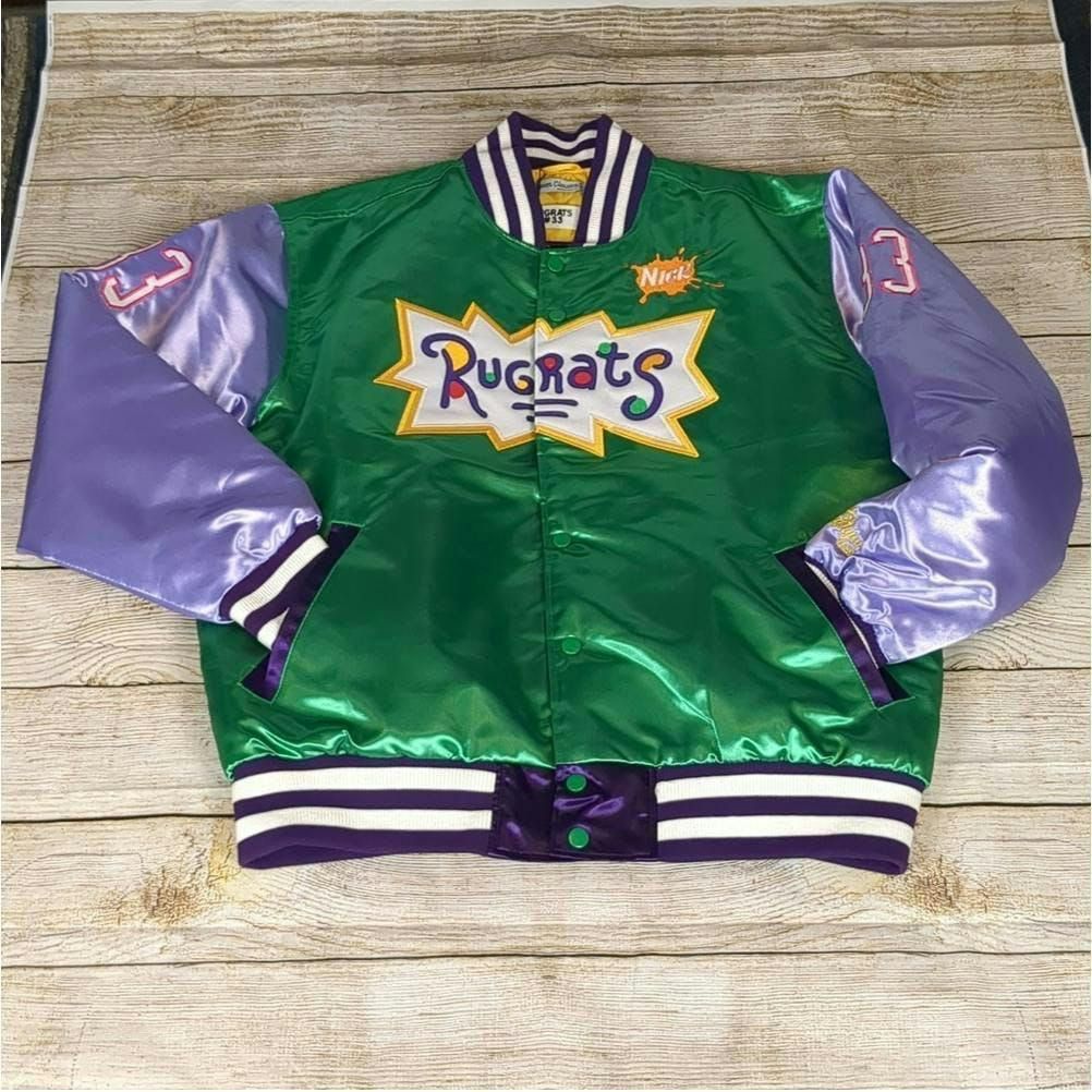 image of Generic Headgear Classics Rugrats 33 Satin Jacket Size XL in Green, Men's