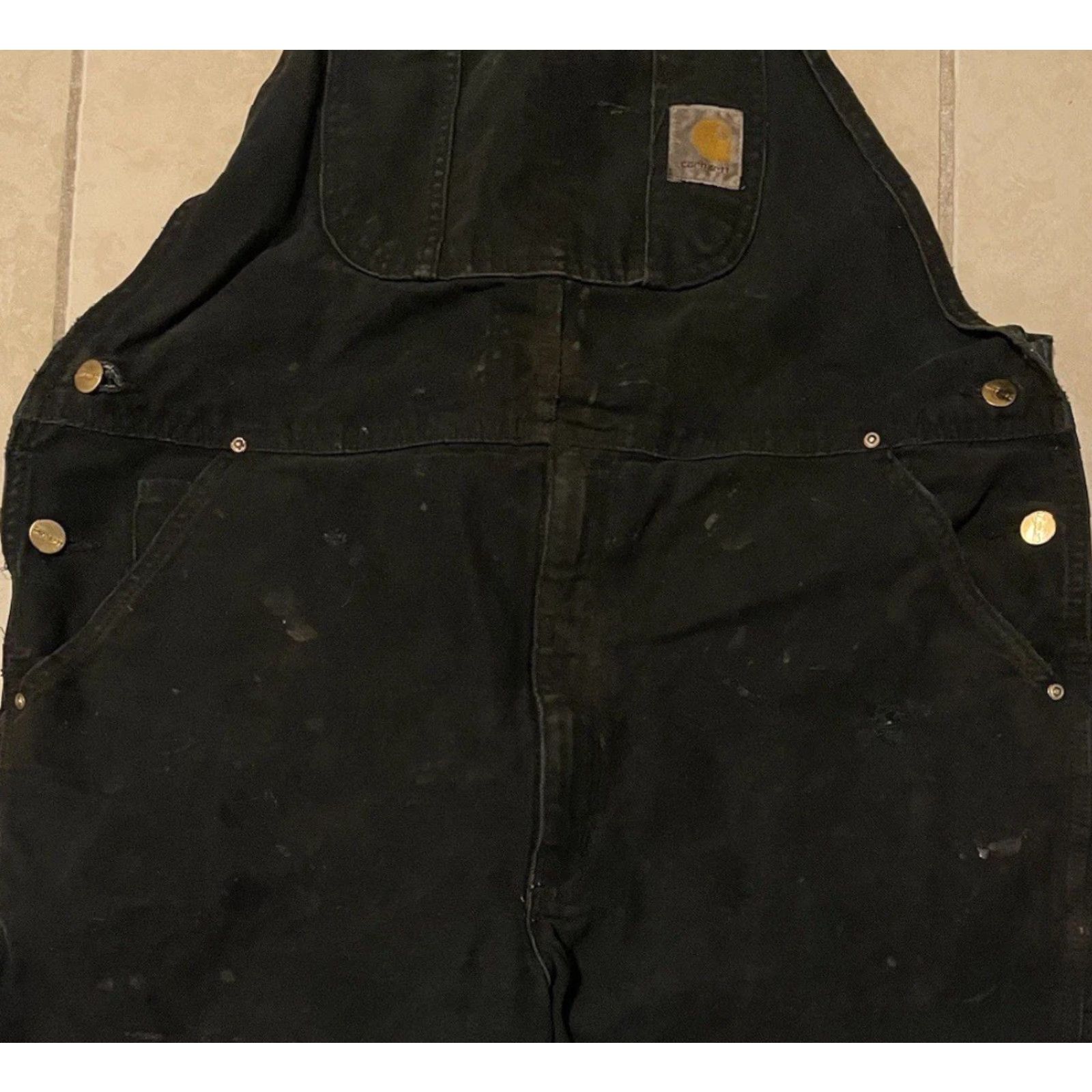 Carhartt VINTAGE Carhartt Overalls Jeans 40/29 Black Distressed Double Knee 80s 90s Grunge Trucker Punk Skate Workwear Mens Size US 40 / EU 56 - 7 Thumbnail