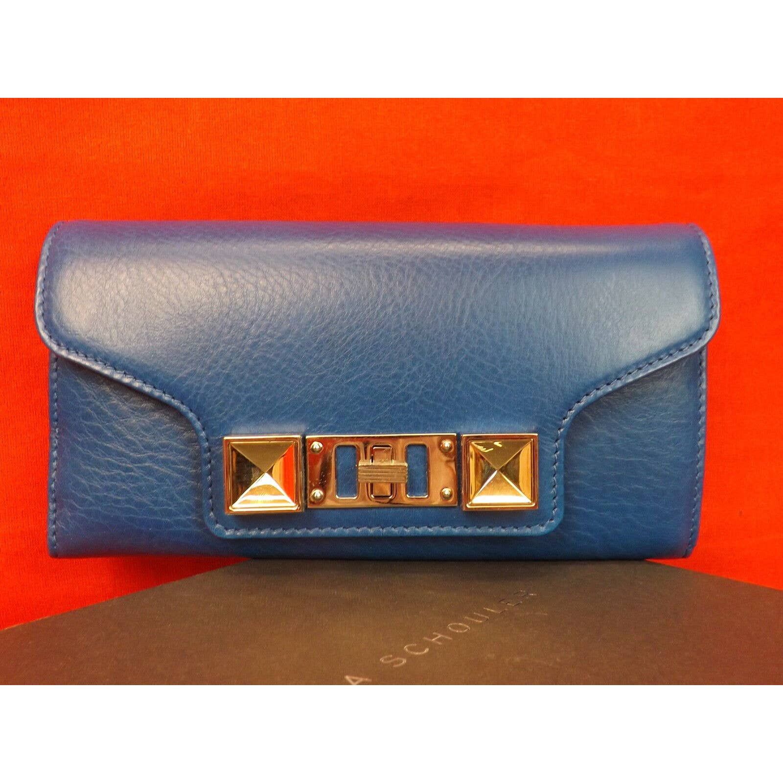 BLUE TEXTURE LEATHER PS11 CONTINENTAL CLUTCH WALLET $685