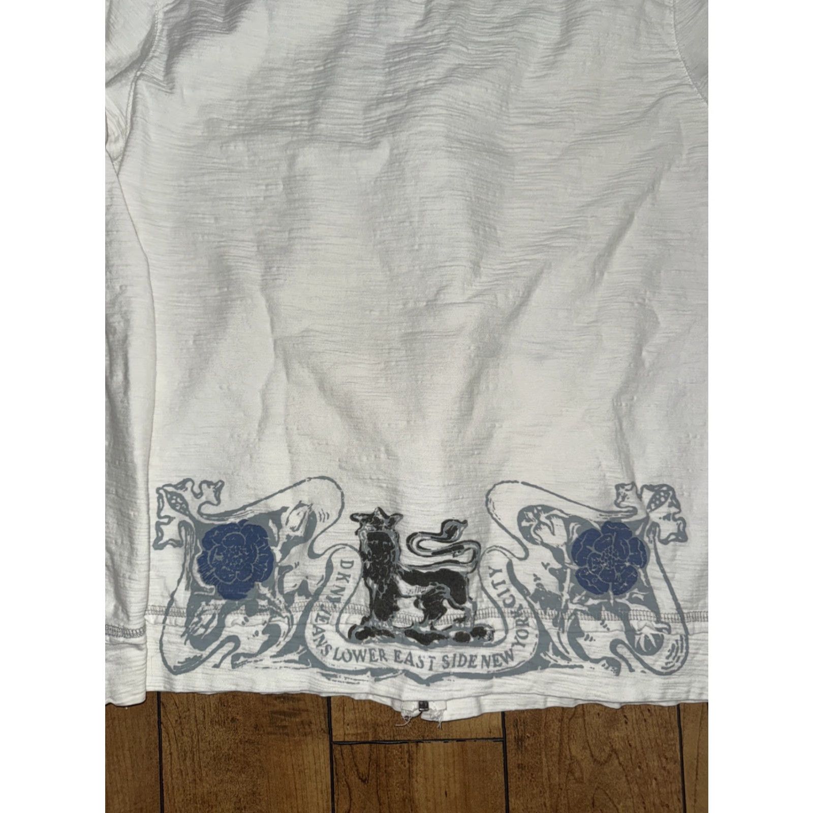DKNY VINTAGE DKNY Jeans Hoodie White Men’s Large Gothic Graphic Y2K Size US L / EU 52-54 / 3 - 7 Thumbnail