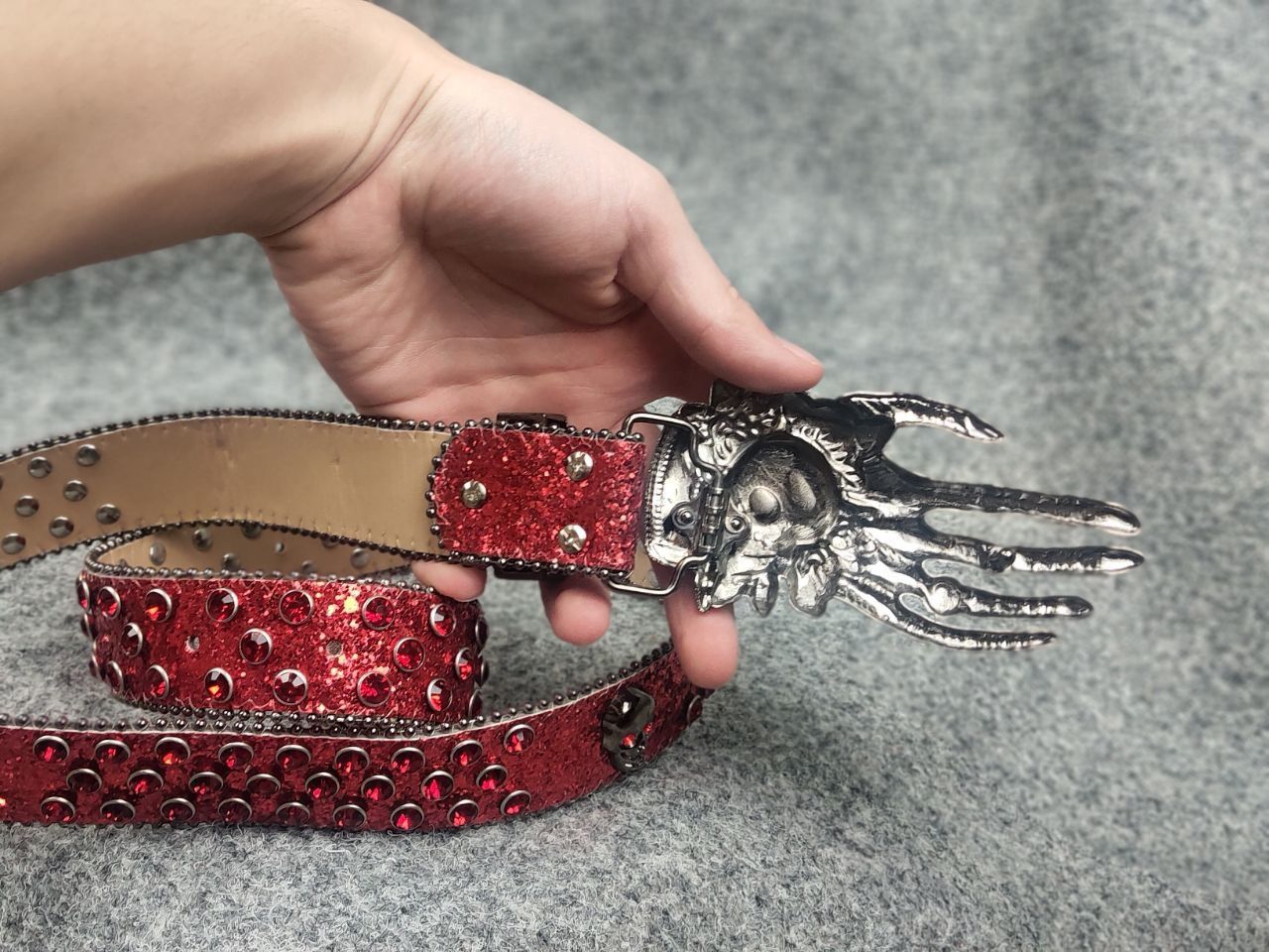 If Six Was Nine Vintage Y2K Punk Rock Red Glitter Skull Belt hysteric LGB Size ONE SIZE - 9 Thumbnail