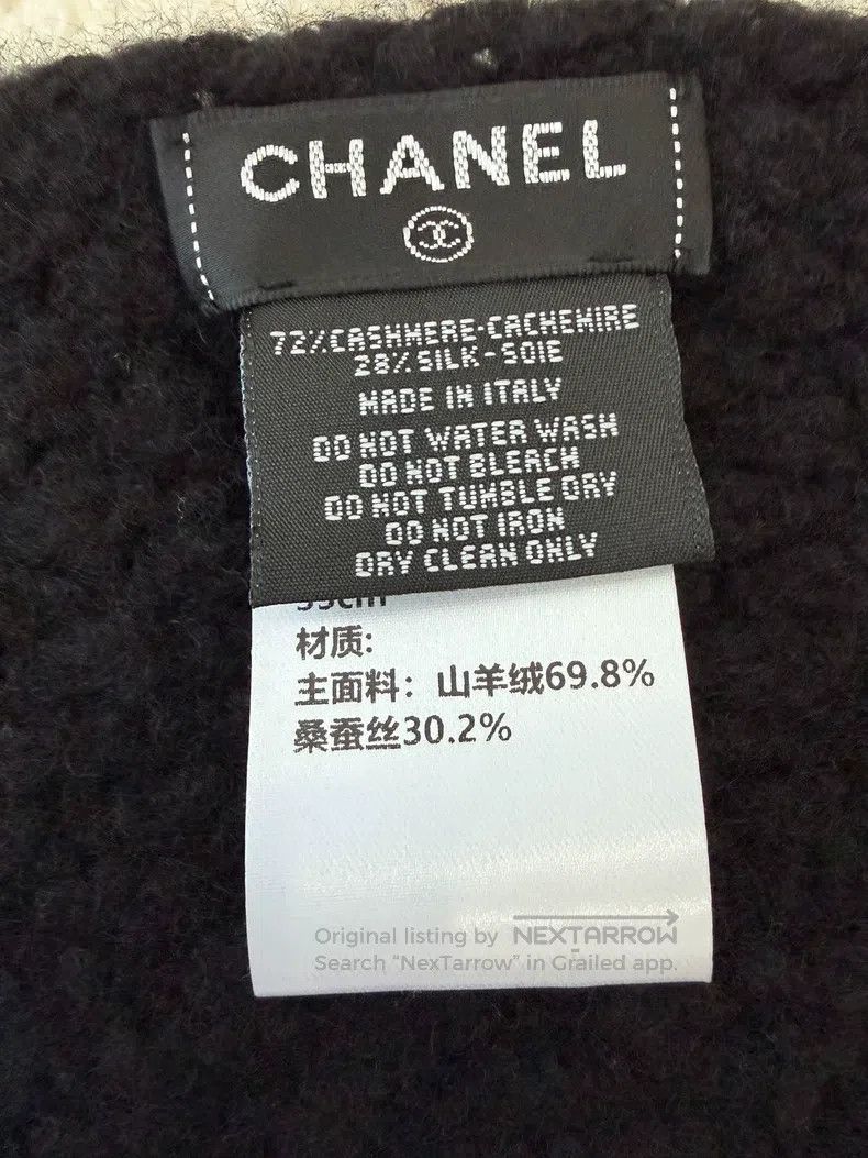 Chanel Chanel Black double C logo scarf Size ONE SIZE - 3 Thumbnail