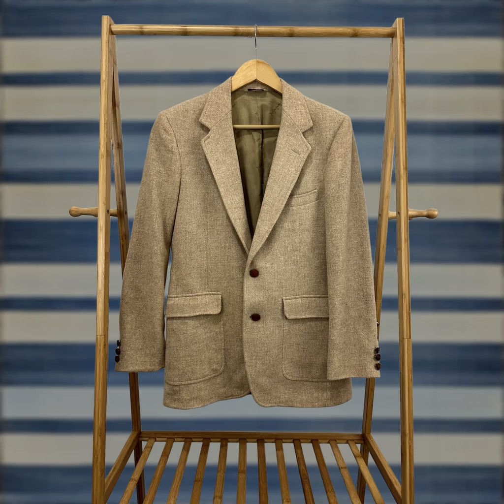 Yves Saint Laurent VTG Yves Saint Laurent YSL Wool Tan Blazer Sport Coat Jacket 38 USA Mens Blazer Size 38R - 1 Thumbnail