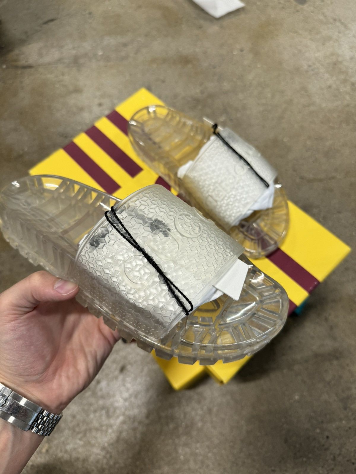 Adidas × Gucci Gucci X Adidas Clear Rubber Slide Sandals NEW 550$ Size US 8 / EU 41 - 2 Thumbnail