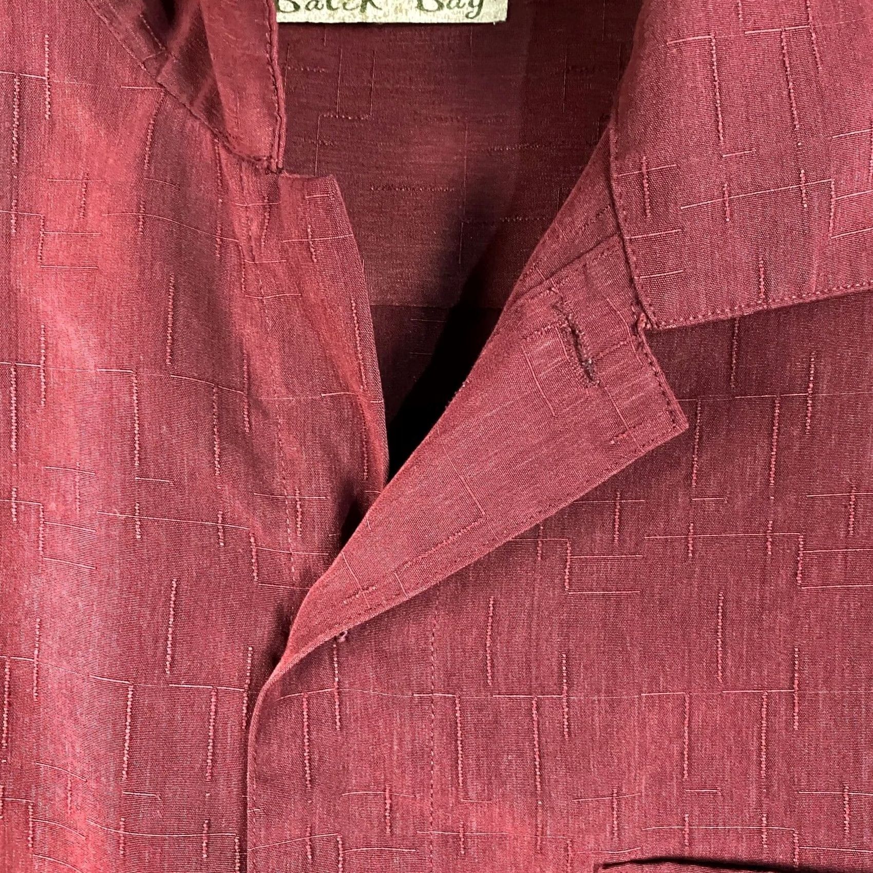 Vintage Batck Bay Button-Up Shirt Men Short Sleeve Red M 100% Polyester Button Closure Collared Casual Shirt, Regular Fit, Vintage No Size US M / EU 48-50 / 2 - 4 Thumbnail