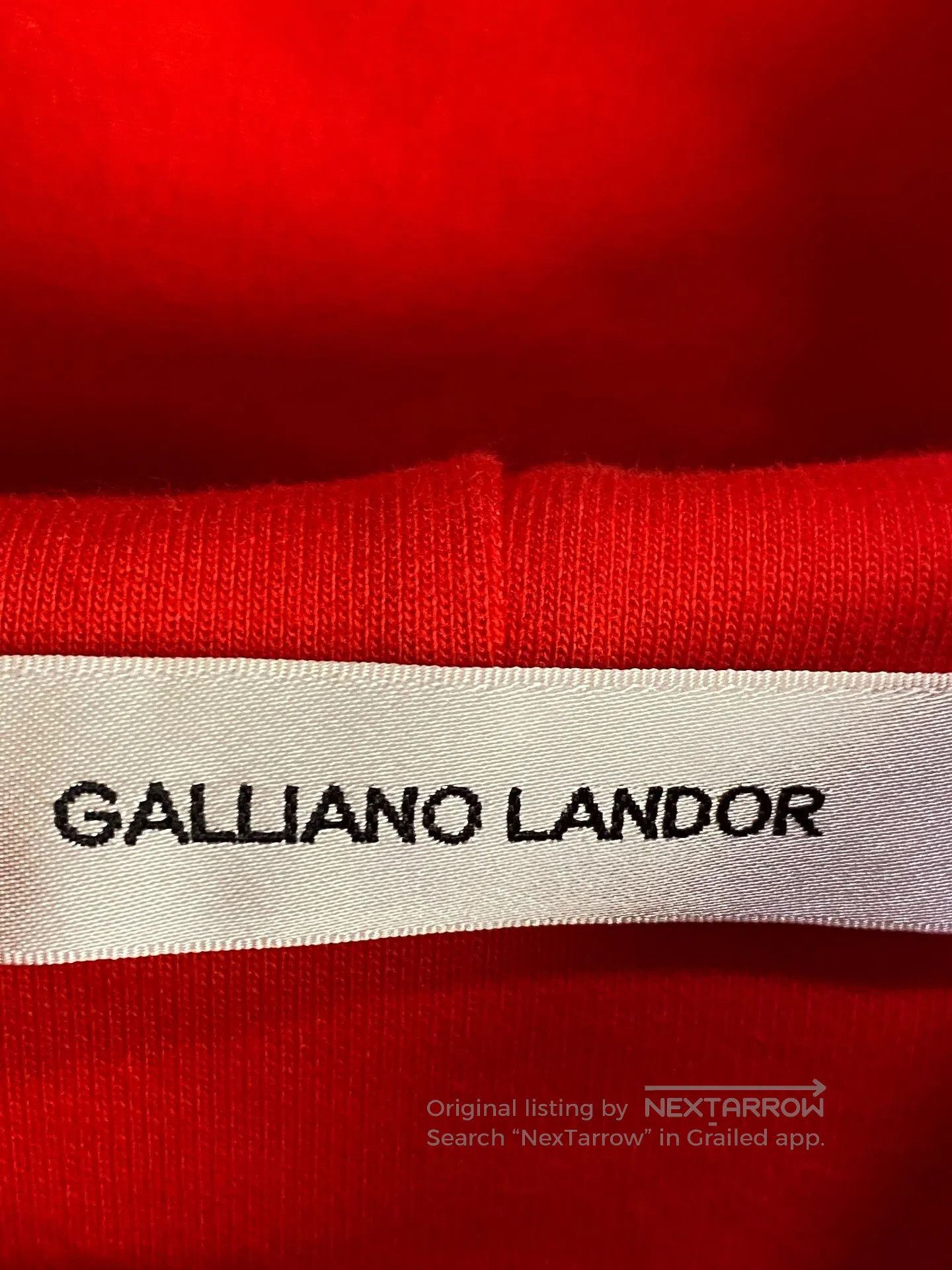 Vintage Red Striped Hoodie by Galliano Landor. Size US L / EU 52-54 / 3 - 4 Thumbnail