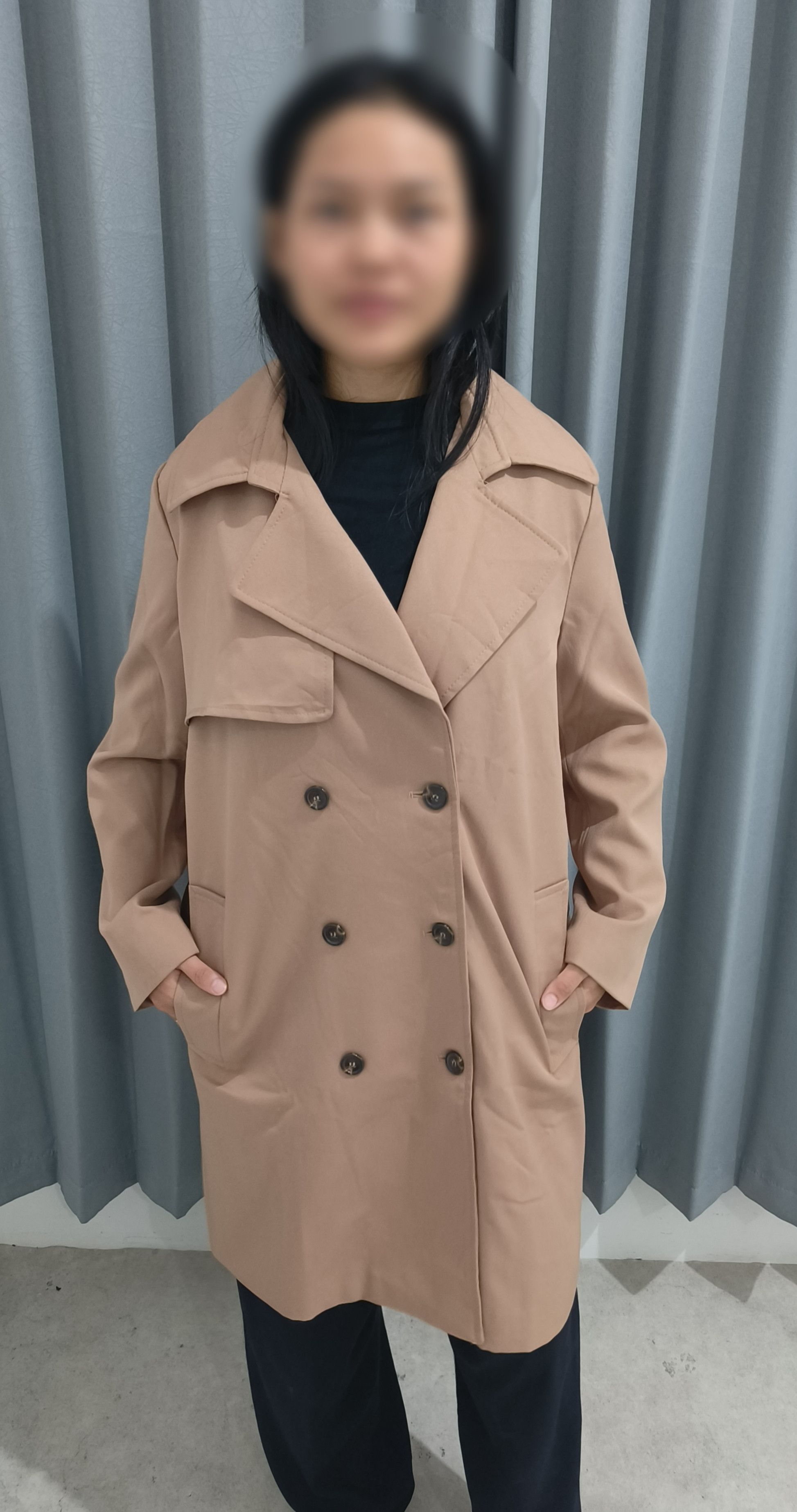 Other MAKMAKS Women's Brown Korean Trench Coat / Spy Coat Size L / US 10 / IT 46 - 5 Thumbnail